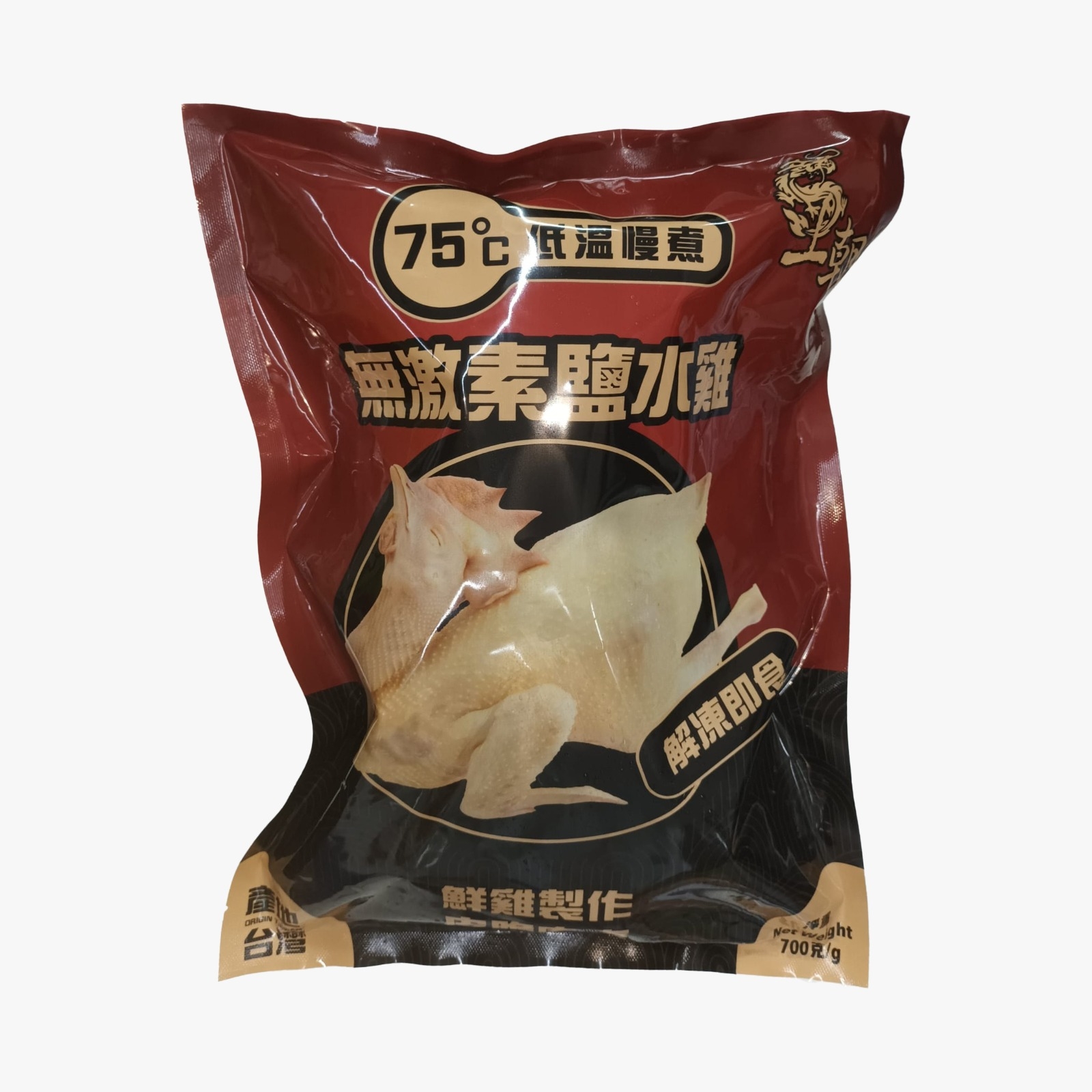 王朝 - 台灣低溫慢煮鹽水雞 (熟) (原隻) (無添加激素) 700g (急凍)-新舊包裝隨機發送