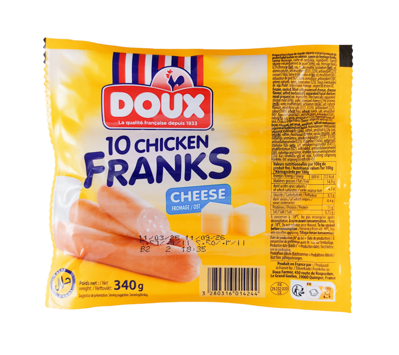 Doux - France Cheese Chicken Frank 340g