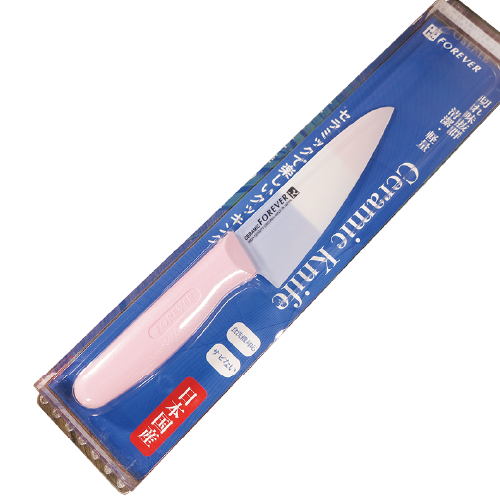 Ceramic Kitchen Knife Green Striped Blade White Handle 14cm