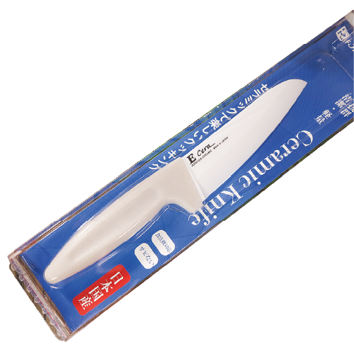 E Ceramic Kitchen Knife White Blade Light Green Handle 14cm