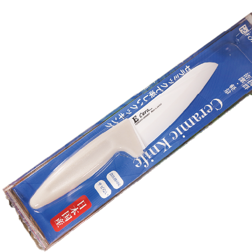E Ceramic Kitchen Knife White Blade Silky Lame Handle 14cm