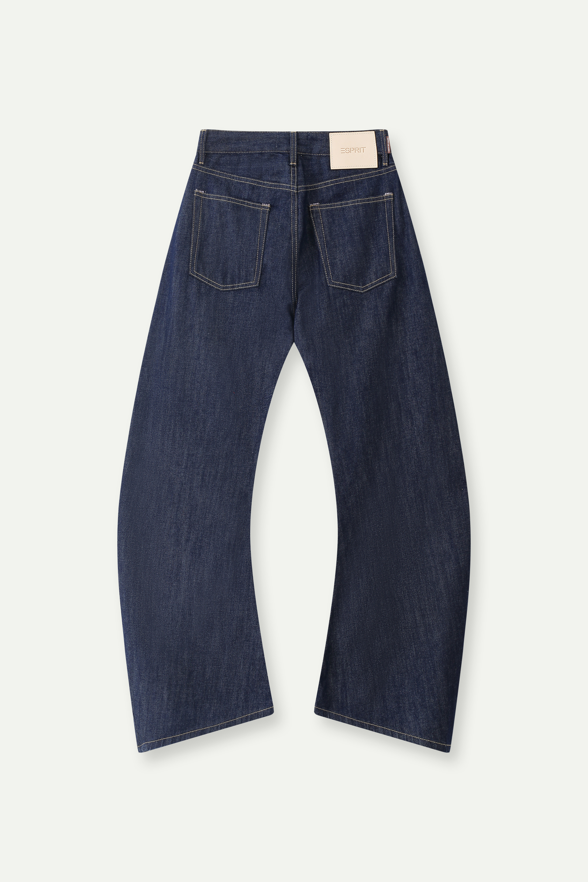 High-Rise Curved Wide-Leg Jeans