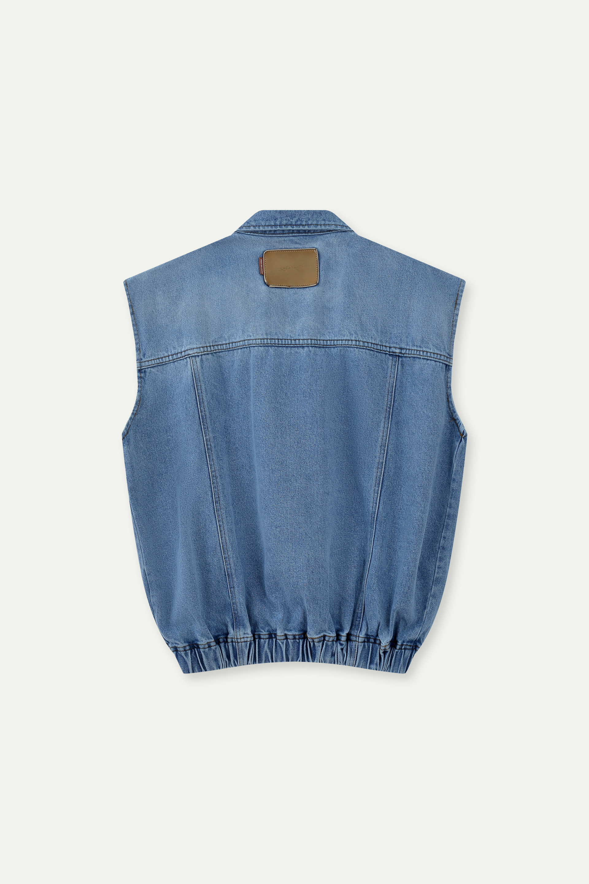 Zip-Up Denim Vest