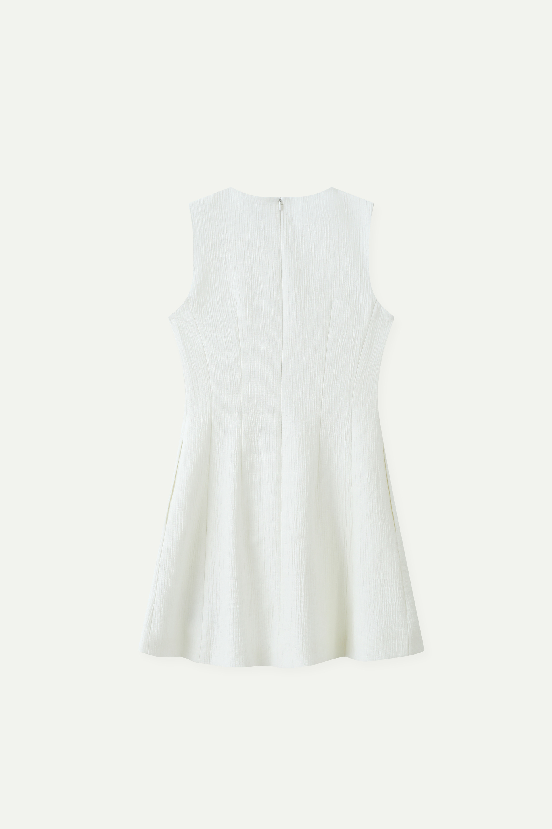 Textured Sleeveless Fit-and-Flare Mini Dress