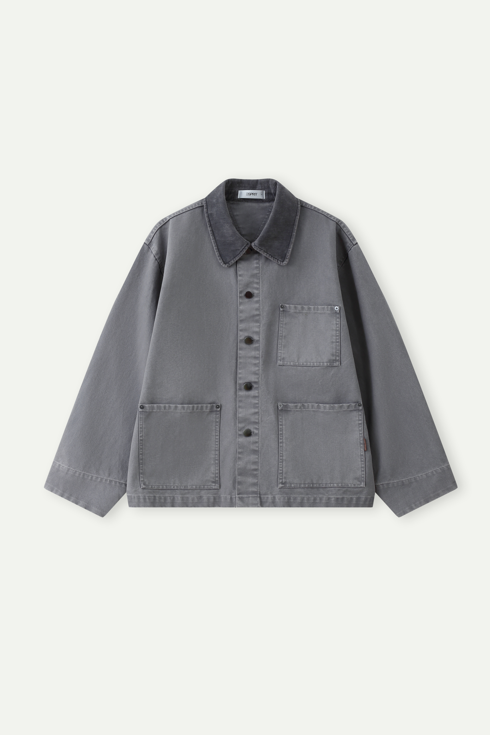 Workwear Jacket with Corduroy Collar