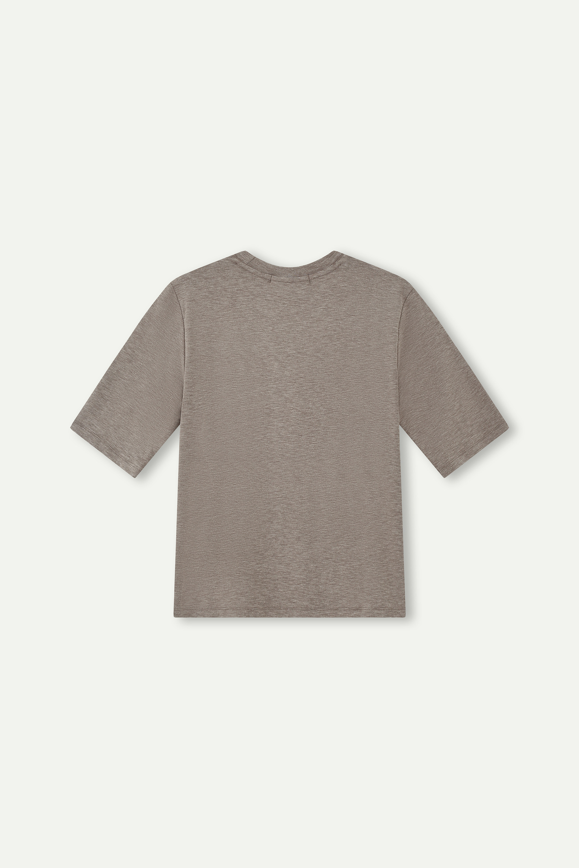 Essential Mid‑Sleeve Crew‑Neck Top