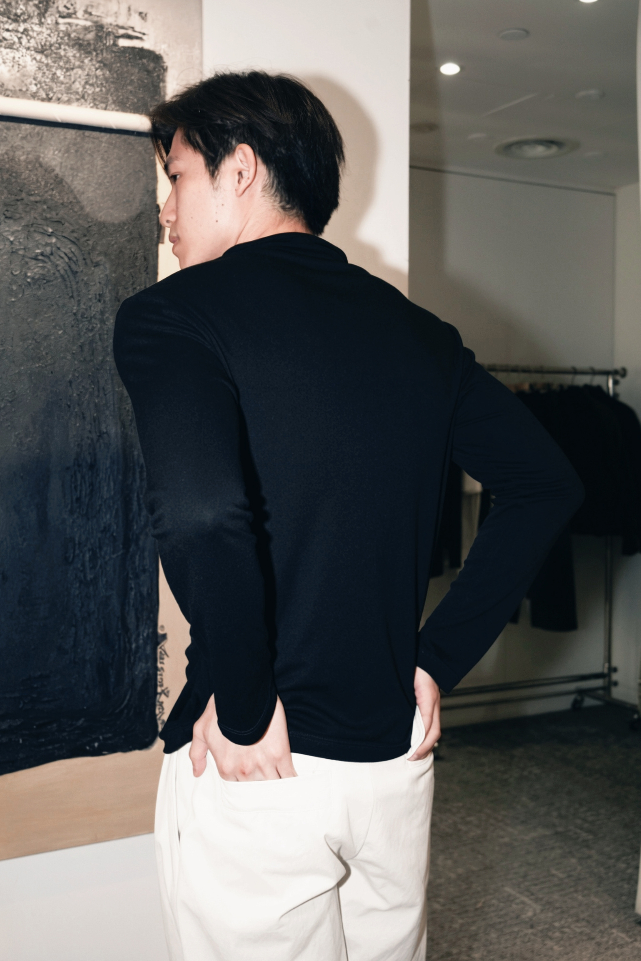Half-Zip Mock Neck Long Sleeve