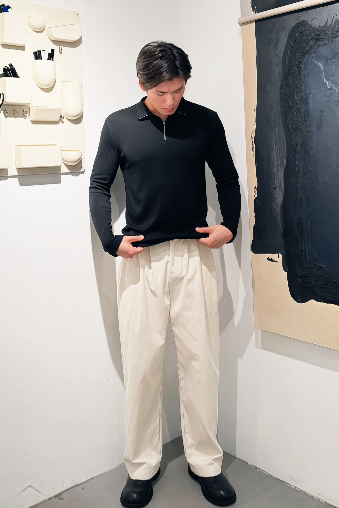 Half-Zip Mock Neck Long Sleeve