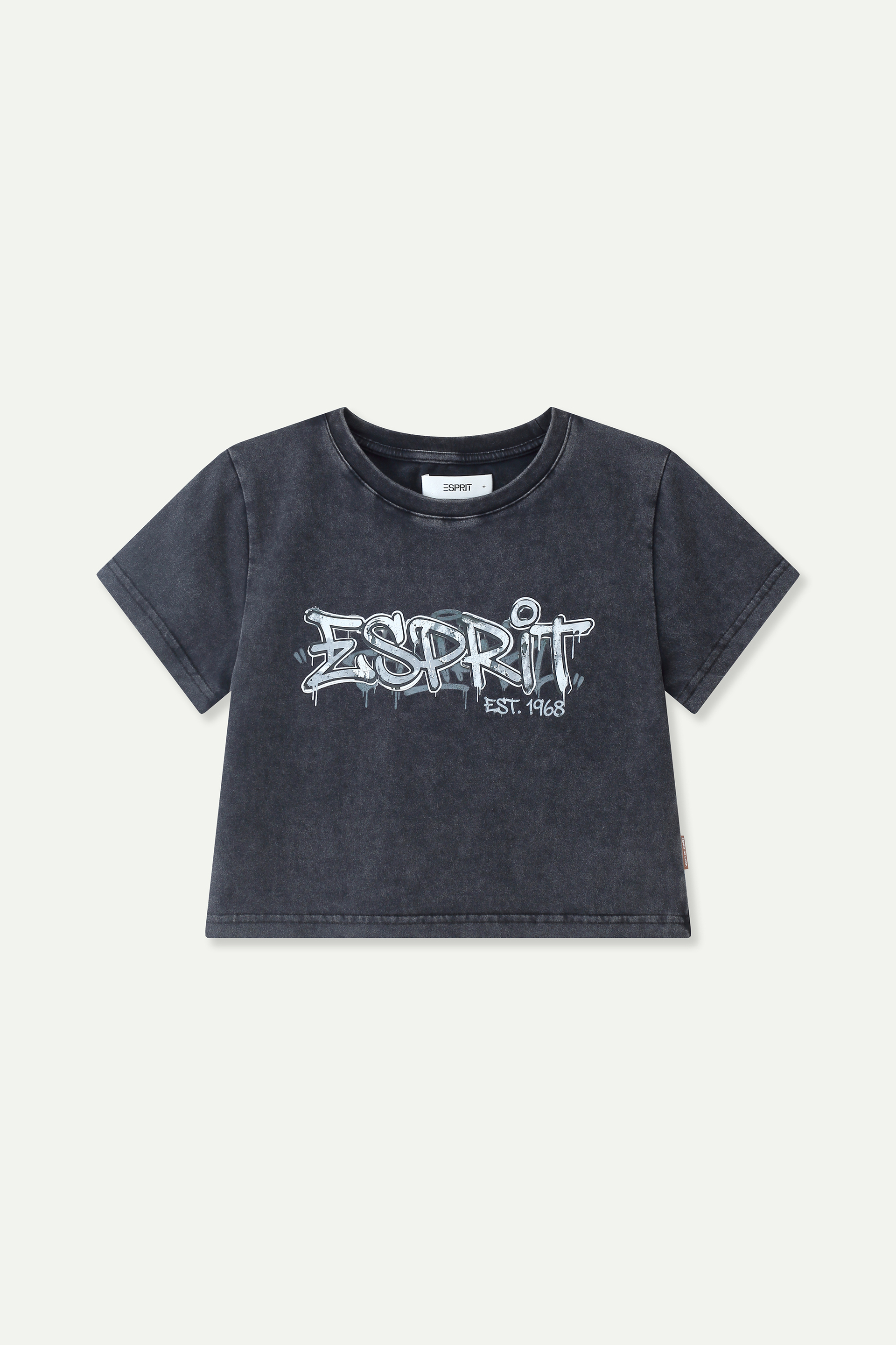 Graffiti Print Cropped Tee