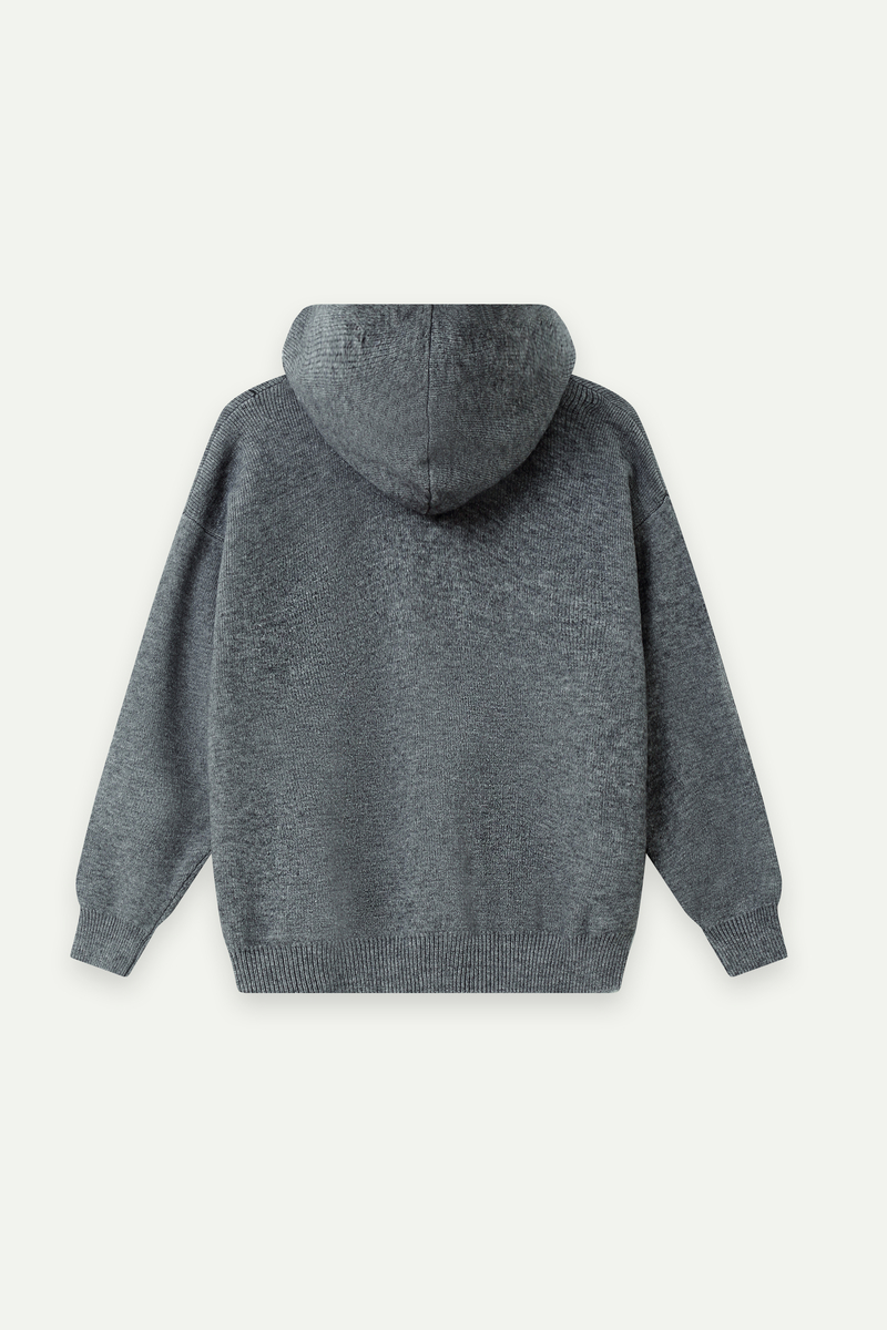 Knitted Zip-Up Hoodie