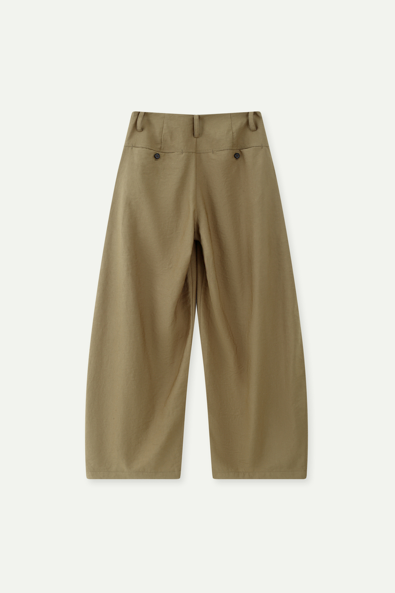 Linen Blend Wide-Leg Pants