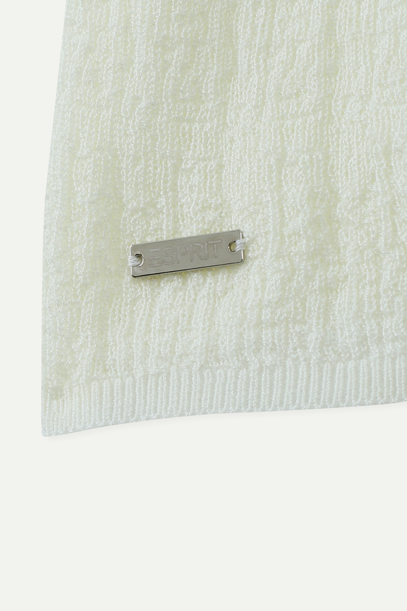 Textured V-Neck Long-Sleeve Knit Top