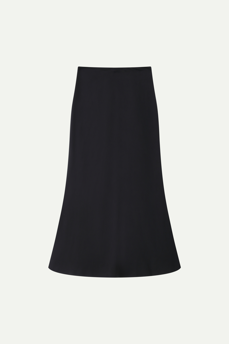 High-Waist Cotton Blend Mermaid Skirt