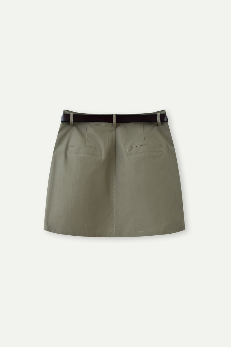 Belted Cargo Mini Skirt