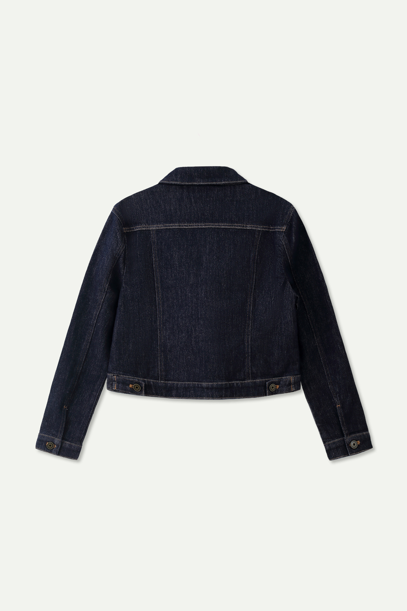 Cropped Lined Denim Jacket