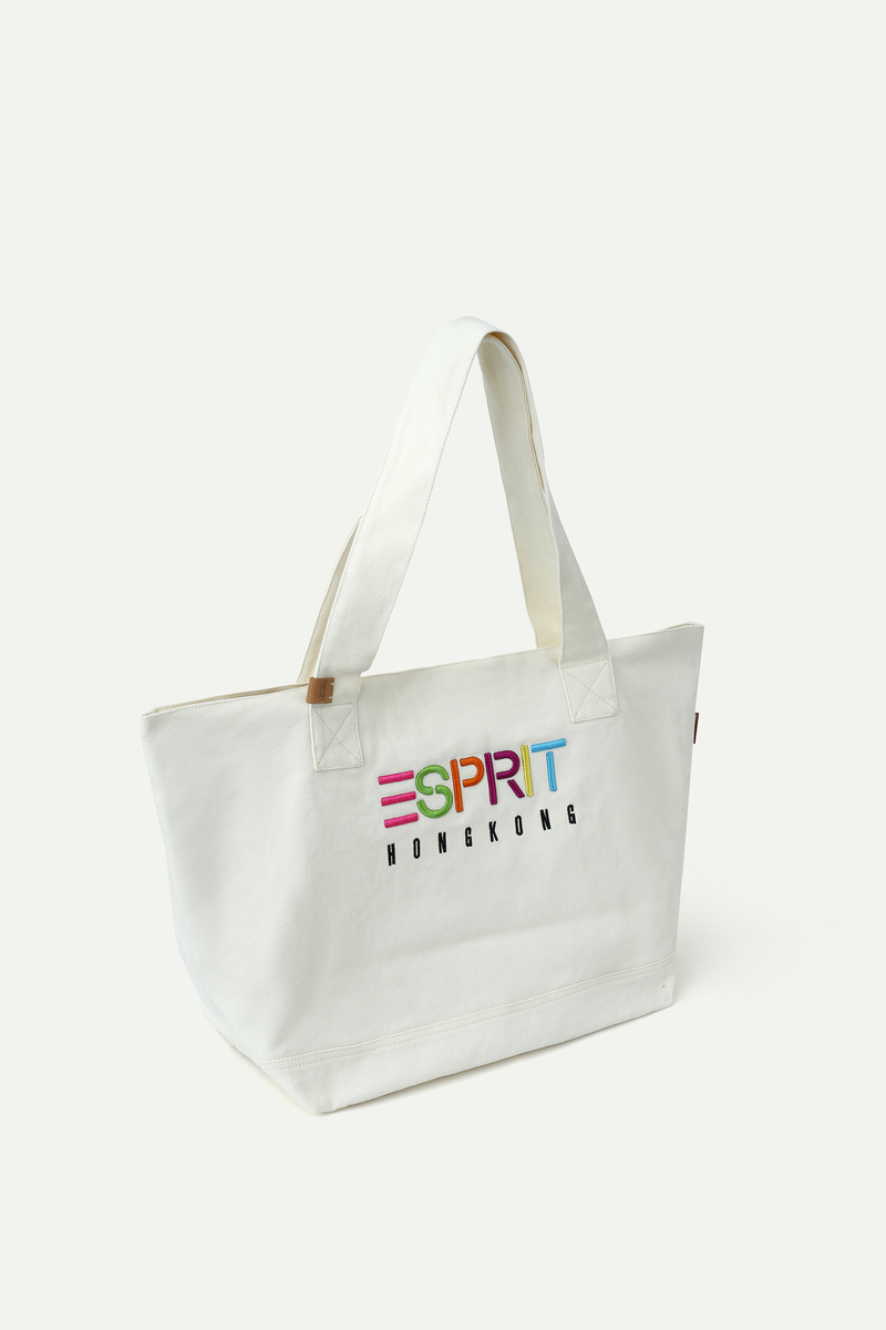 Canvas Colour‑Embroidered Tote Bag