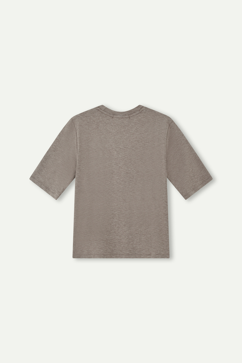 Essential Mid‑Sleeve Crew‑Neck Top