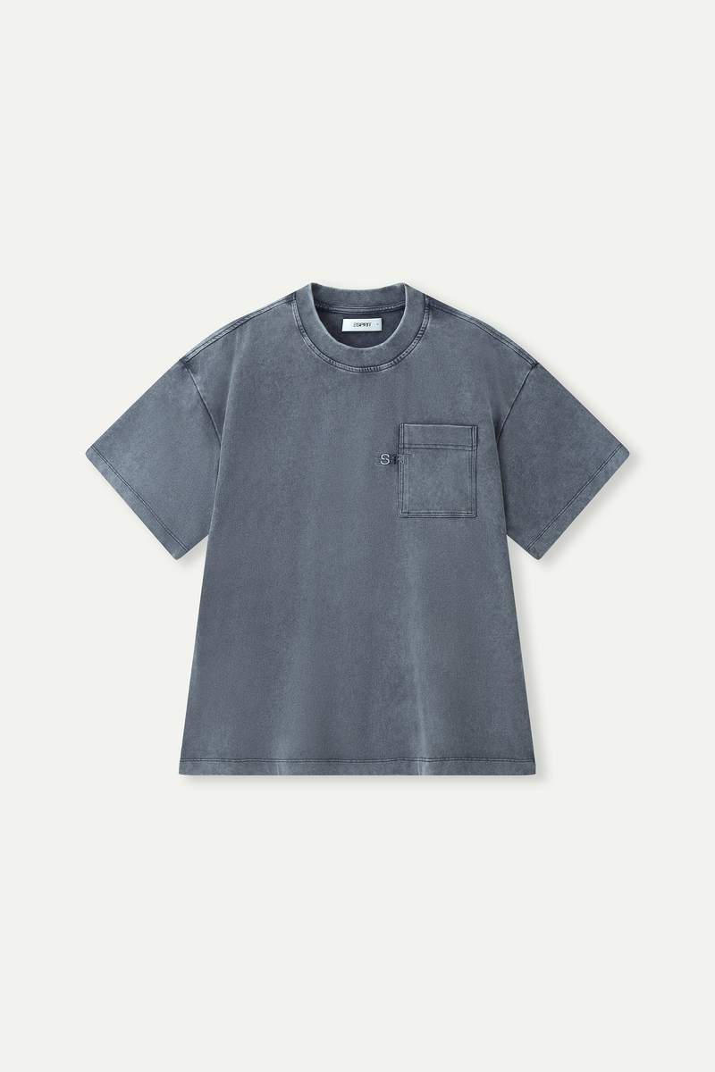Washed Pocket Embroidered Tee