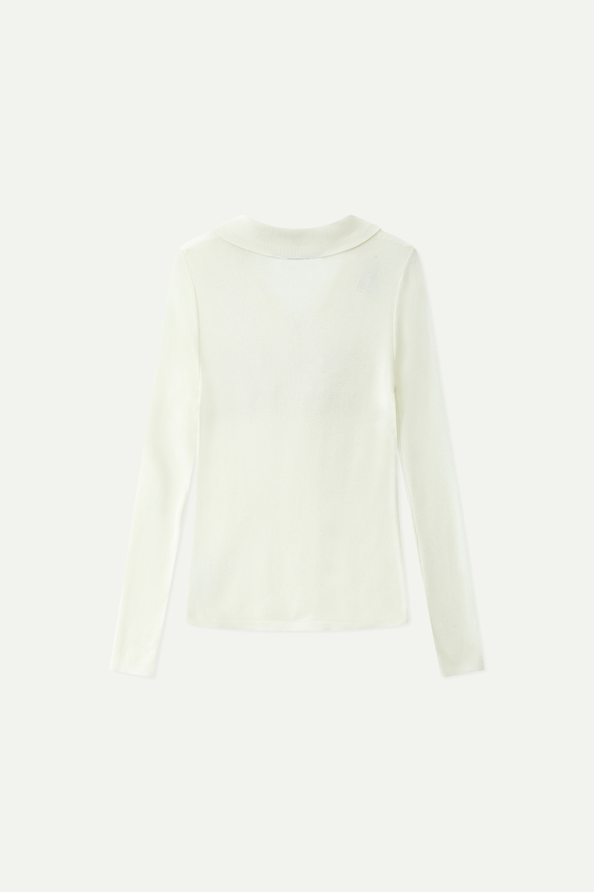 Buttoned Knit Polo Top