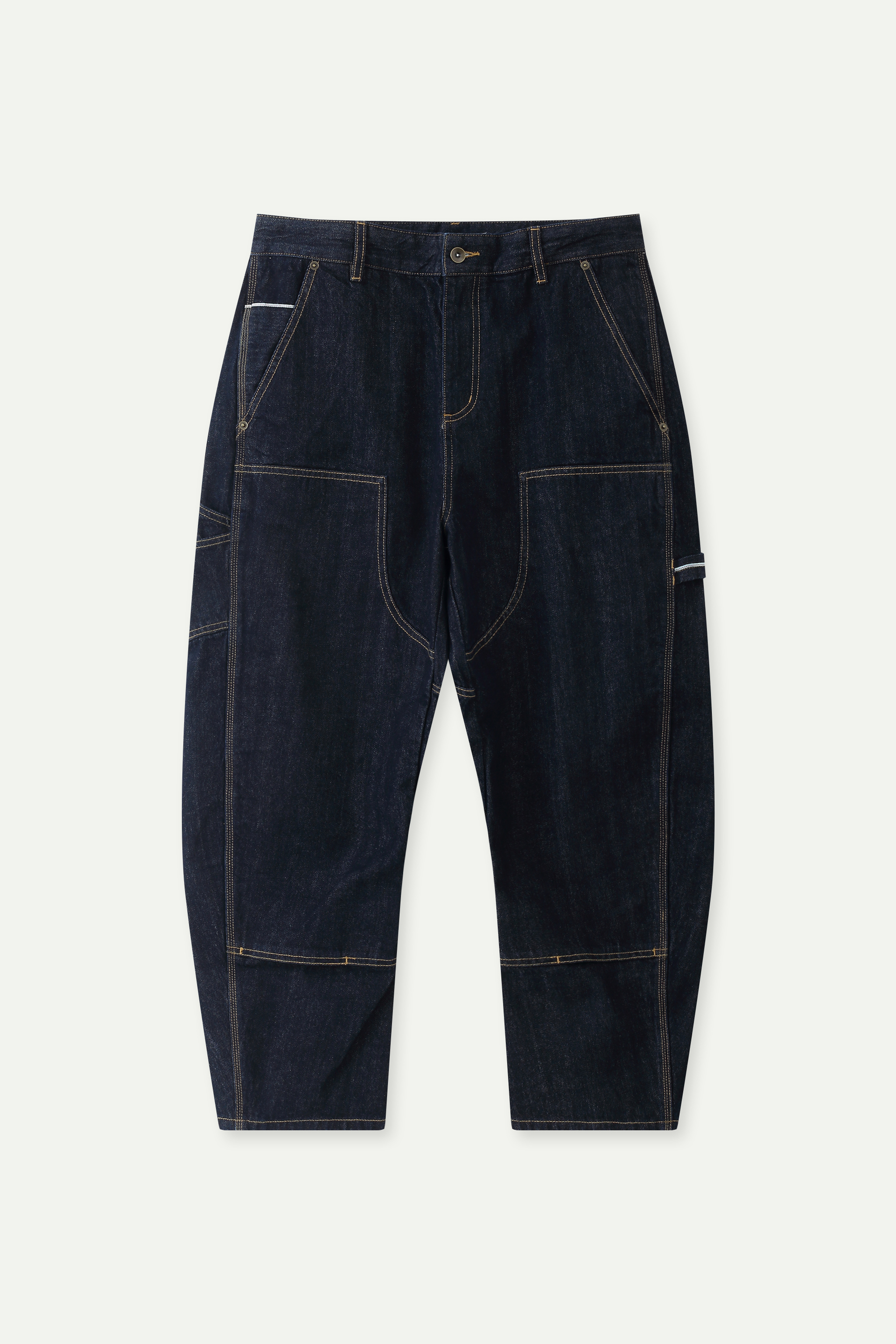 Distressed Carpenter Cropped Denim Pants