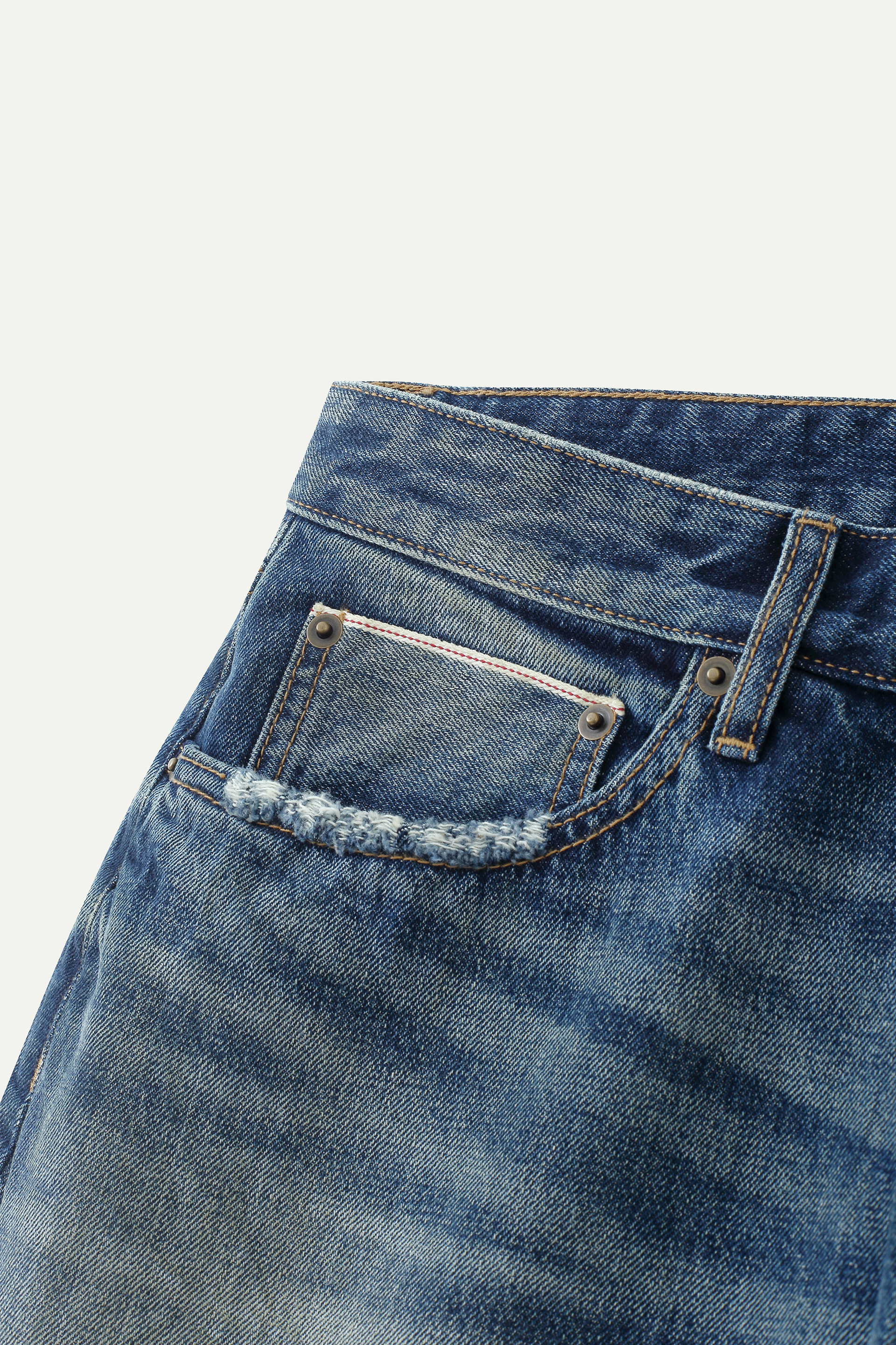 Distressed Wide-Leg Cropped Denim Jeans