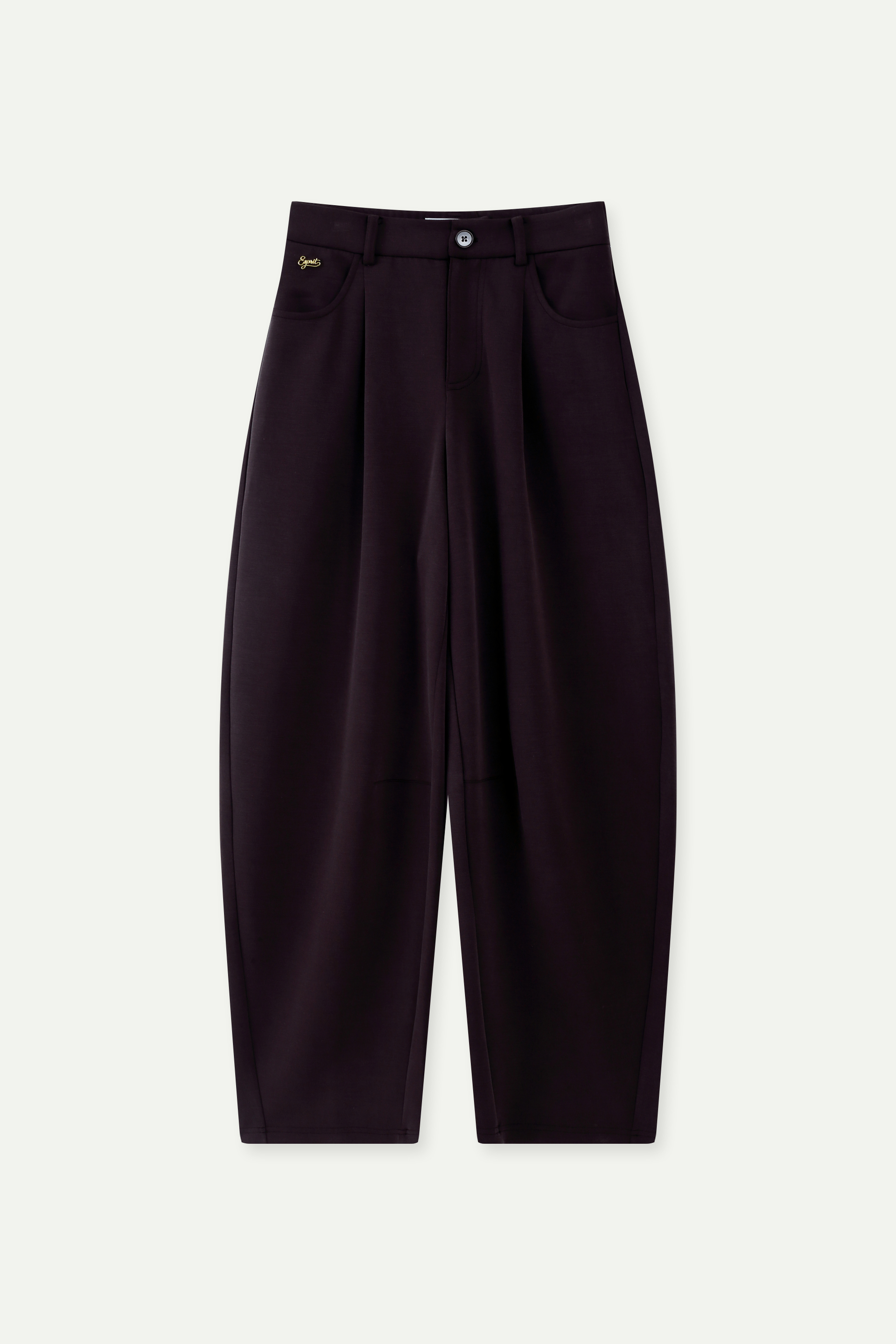 Pleated Curved-Seam Trousers 