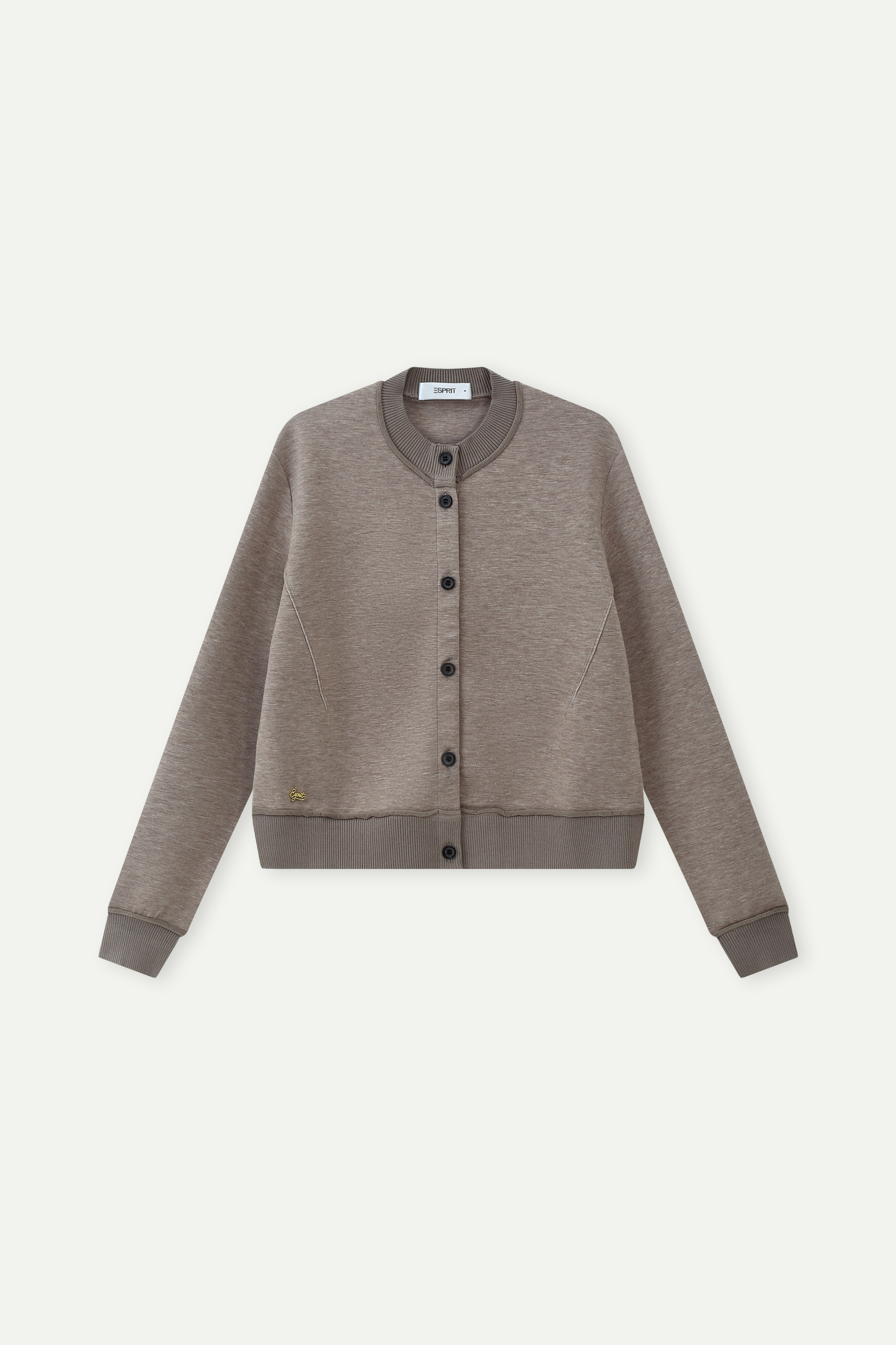 Cropped Button-Up Baseball Sweatshirt 