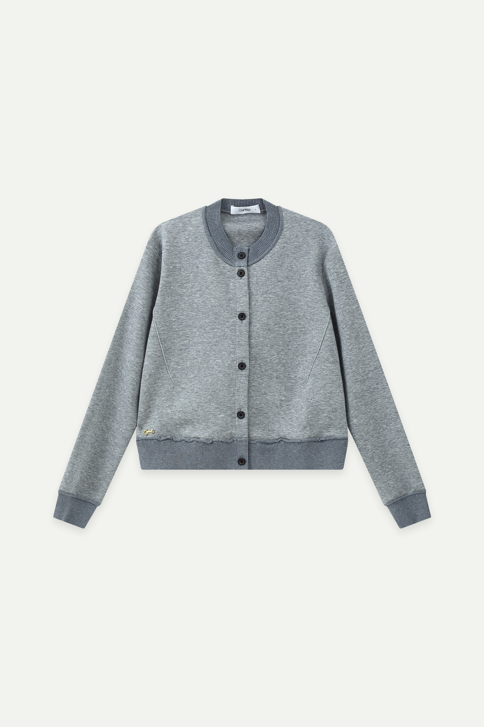Cropped Button-Up Baseball Sweatshirt 
