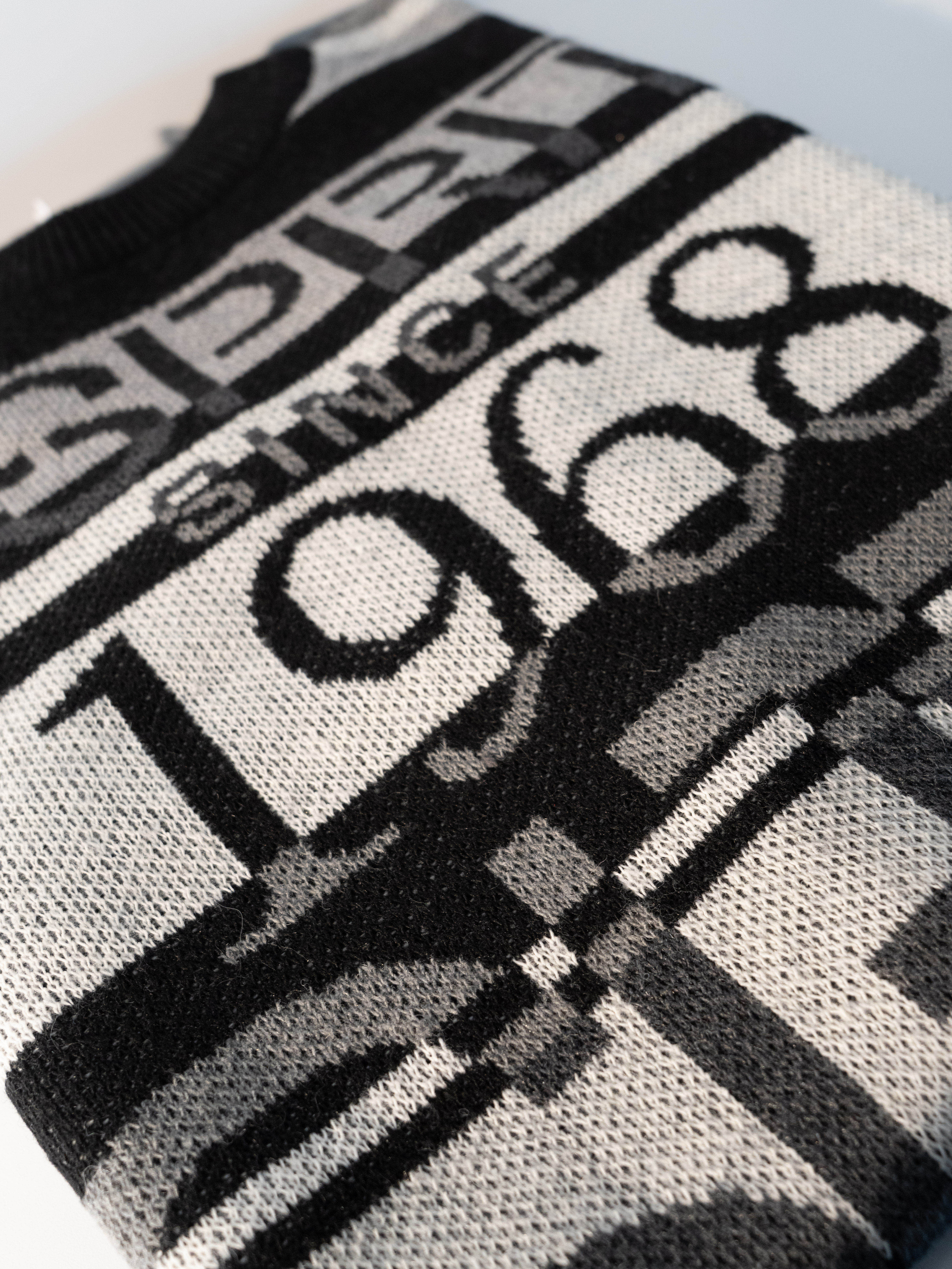 Retro Striped Logo Oversized Sweater