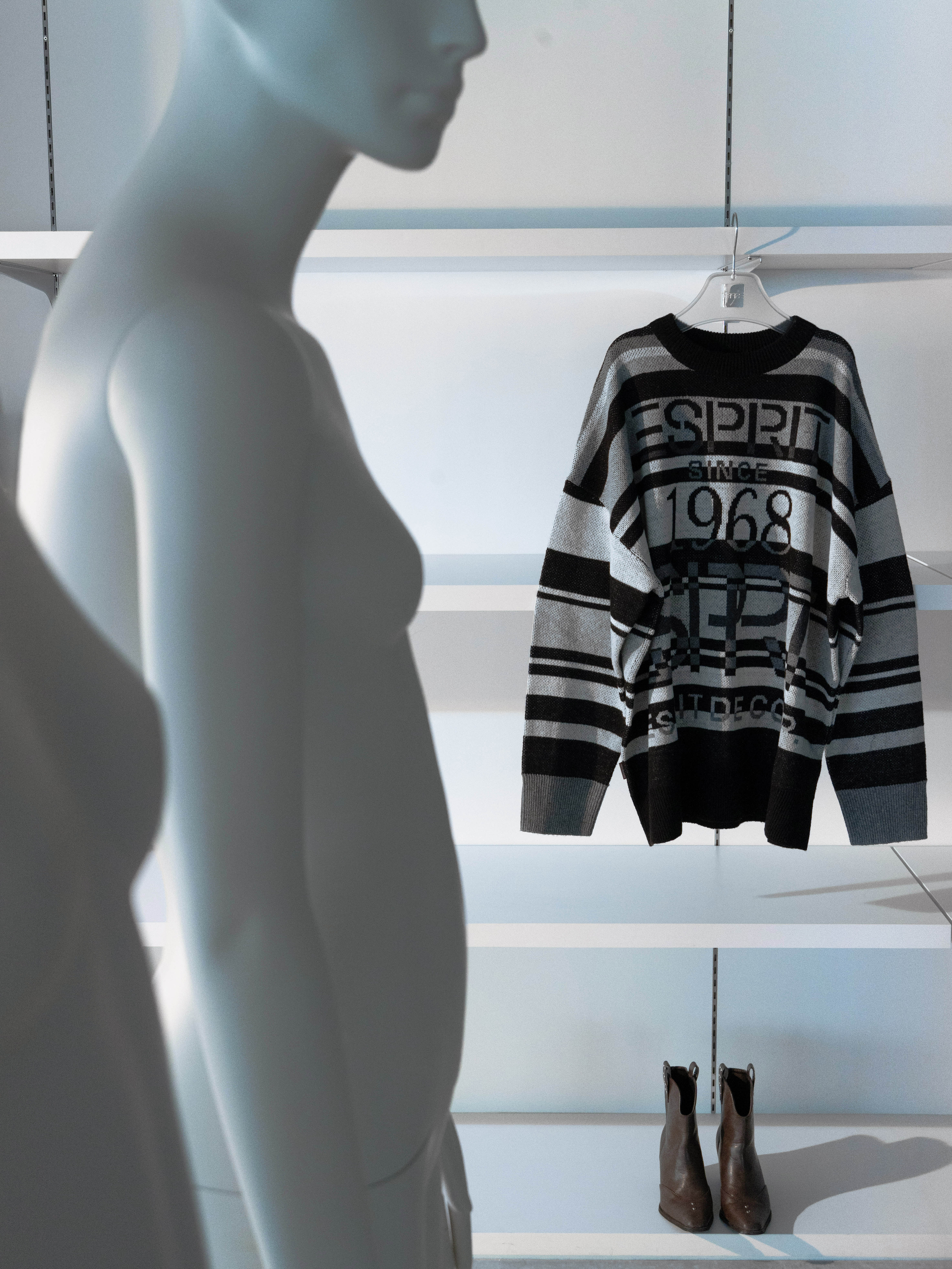 Retro Striped Logo Oversized Sweater