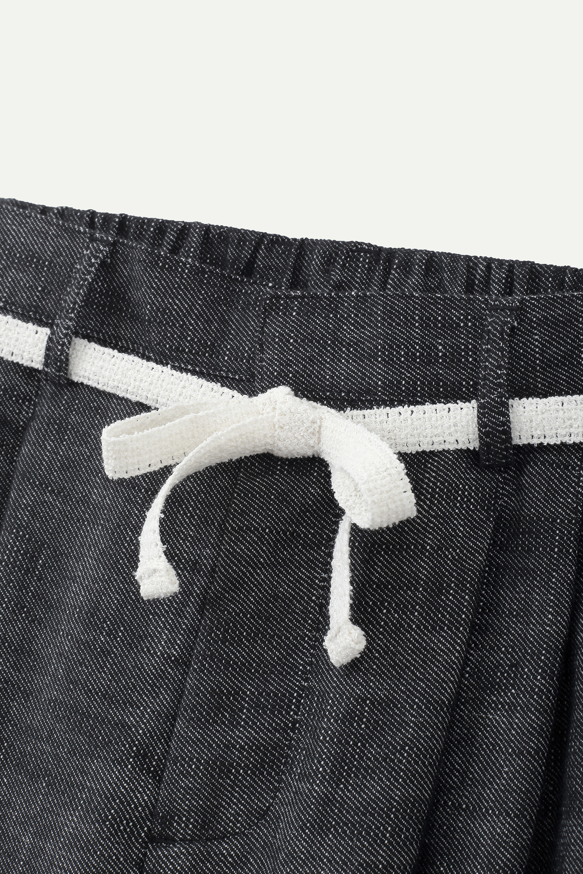 麻混紡闊腿休閒褲