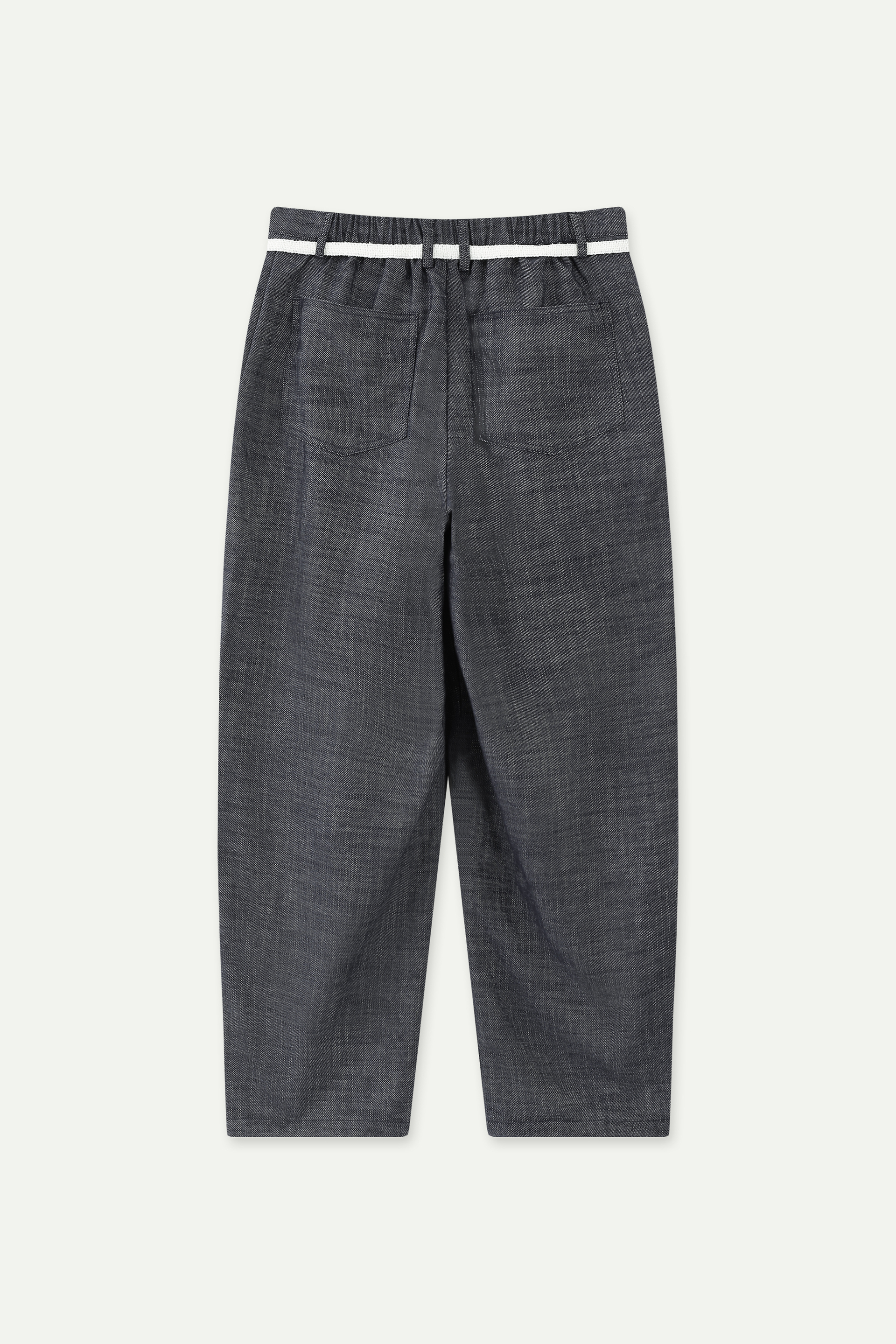 麻混紡闊腿休閒褲