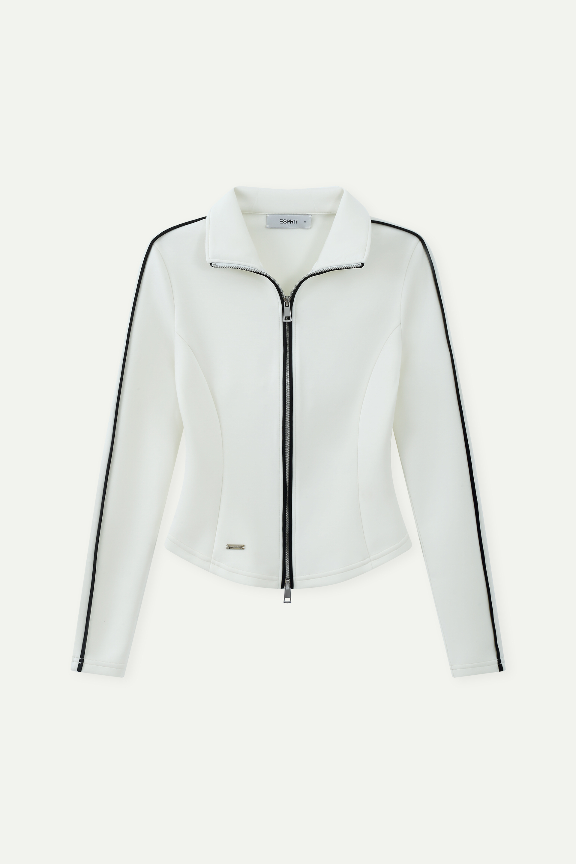 Cropped Zip-Up Stand Collar Jacket
