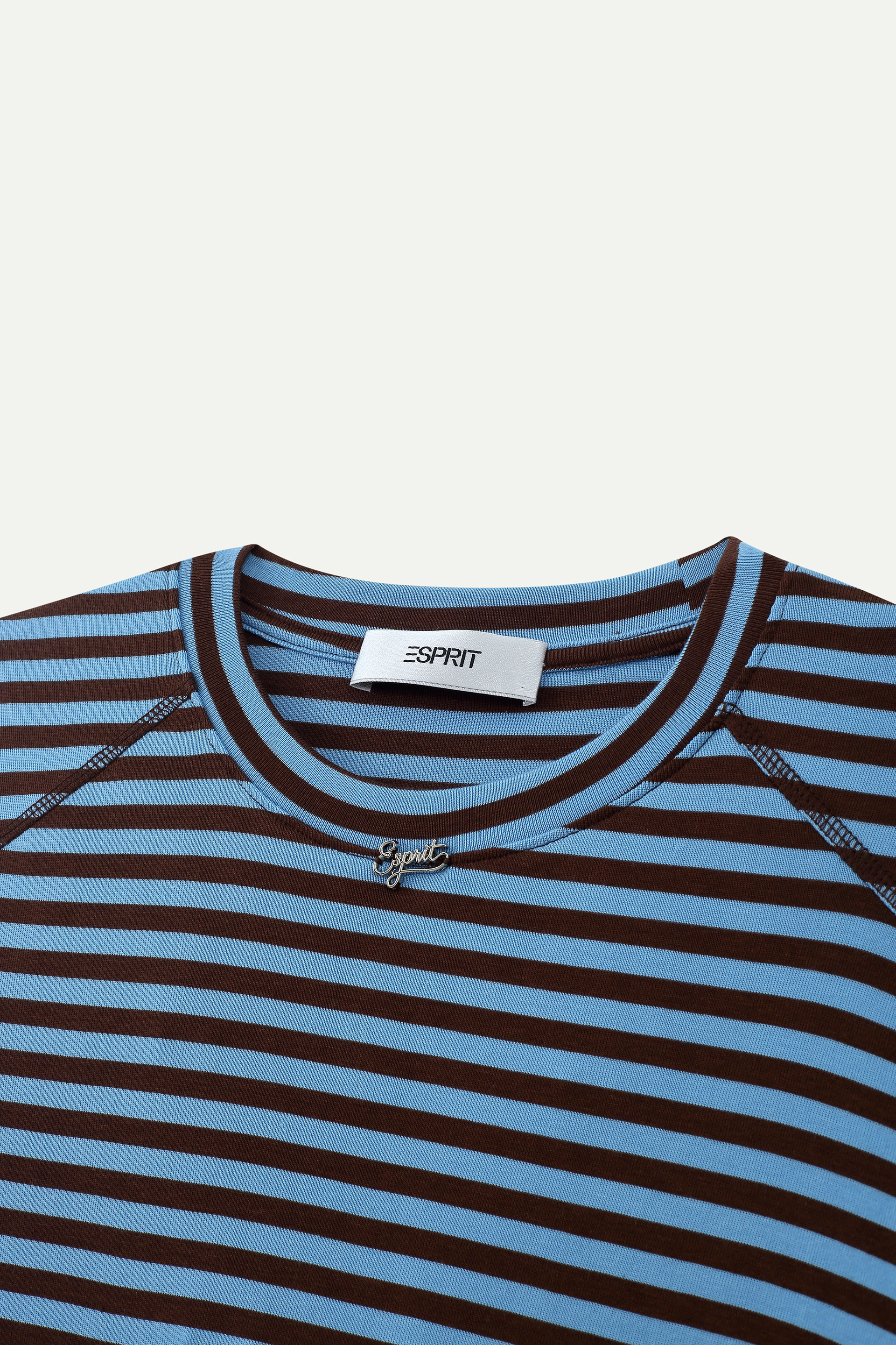 Striped Raglan Sleeve Crew Neck T-Shirt