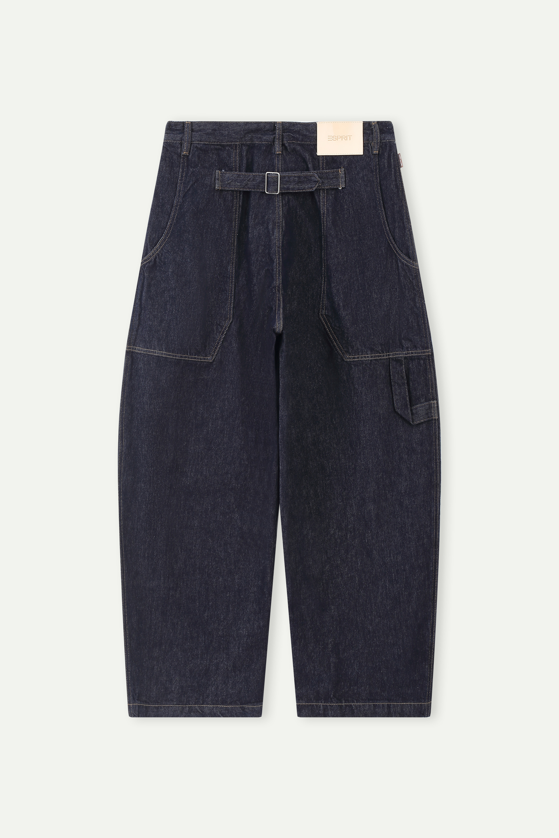 High-Waisted Wide-Leg Curved Denim Jeans