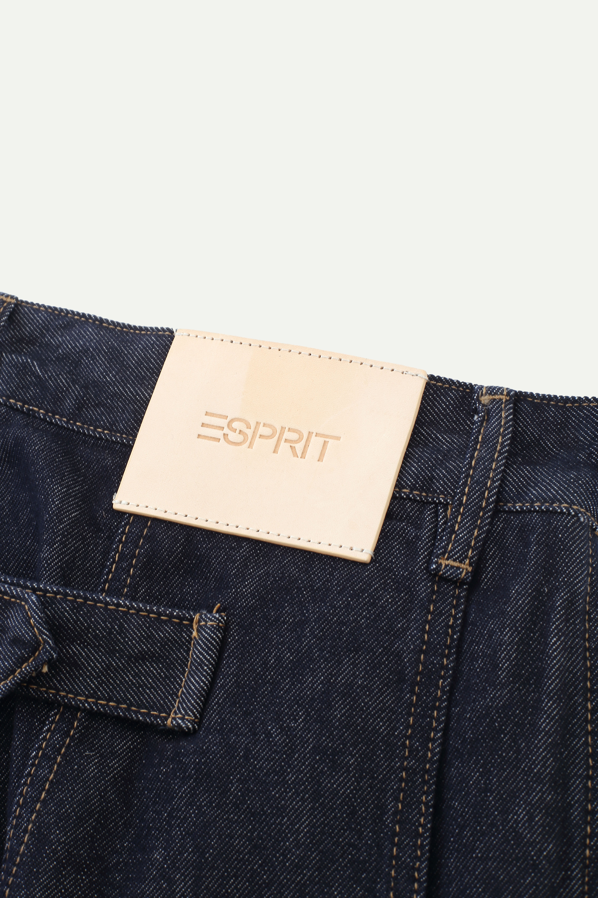 High-Waisted Wide-Leg Curved Denim Jeans