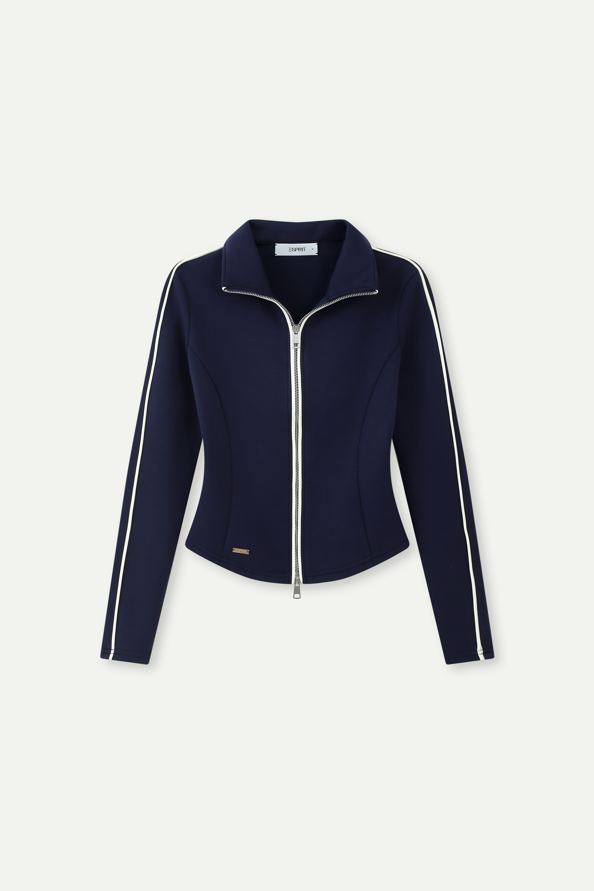 Cropped Zip-Up Stand Collar Jacket