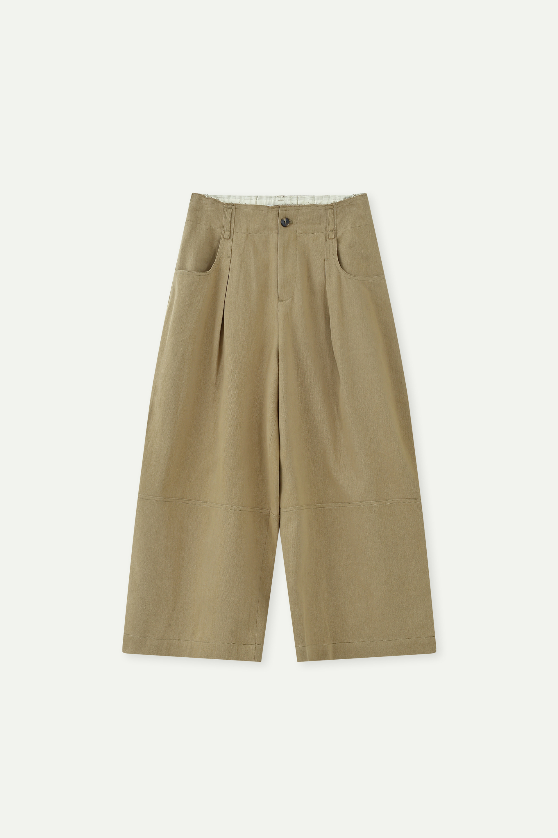 High Waist Pleated Cropped Wide-leg Pants