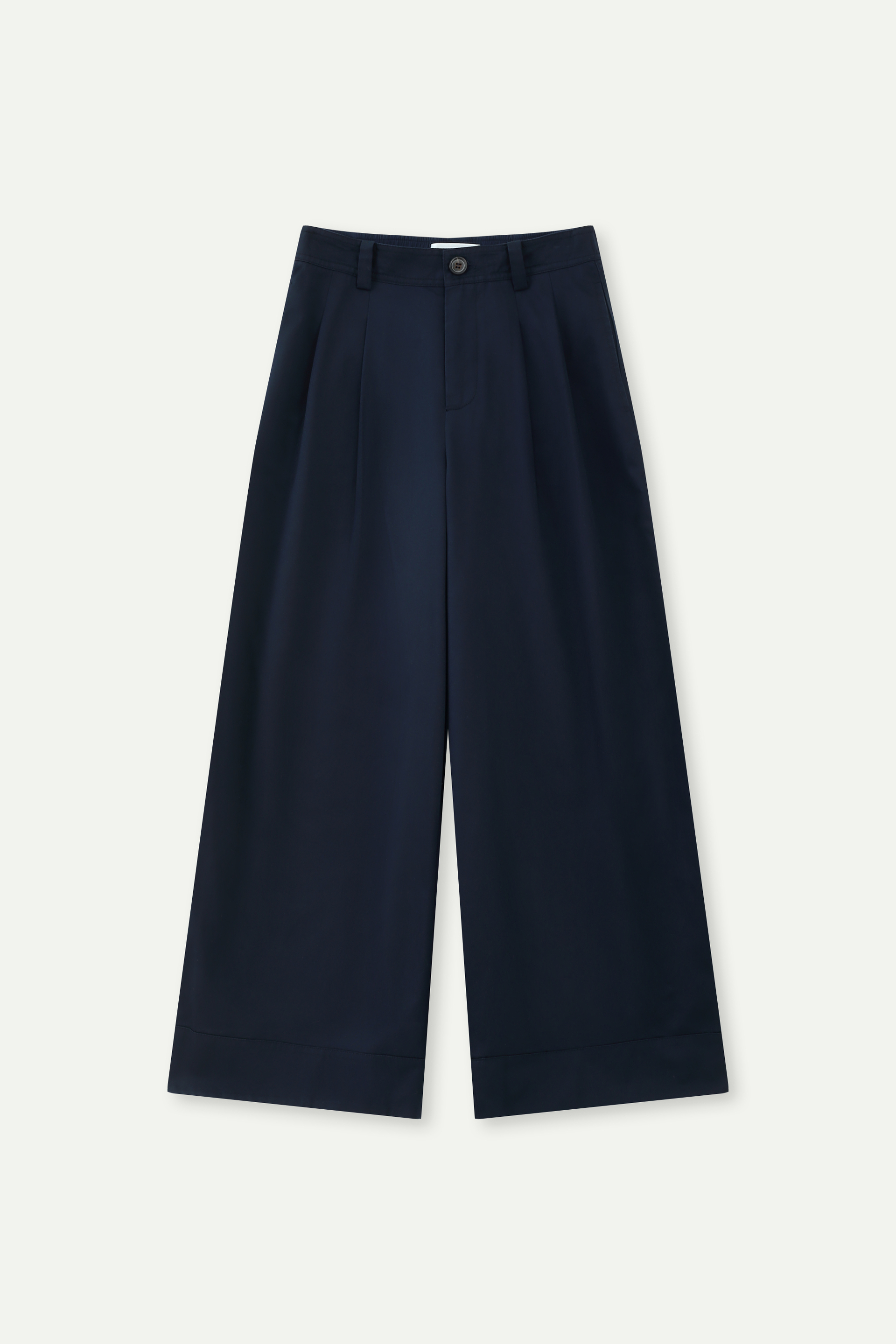 Pleated High-Waisted Wide-Leg Casual Pants