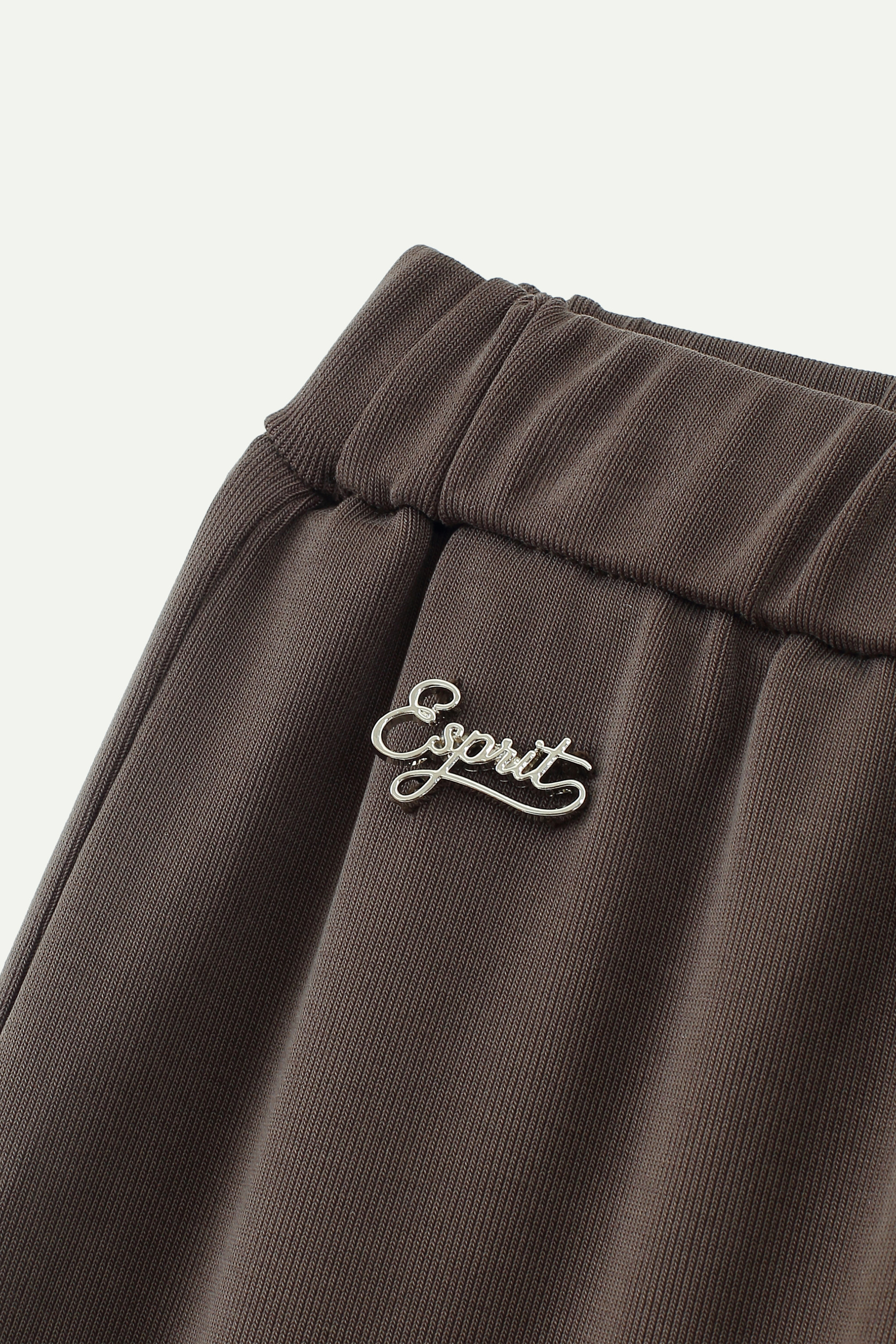 Ribbed Knit Elastic Waist Wide-Leg Pants