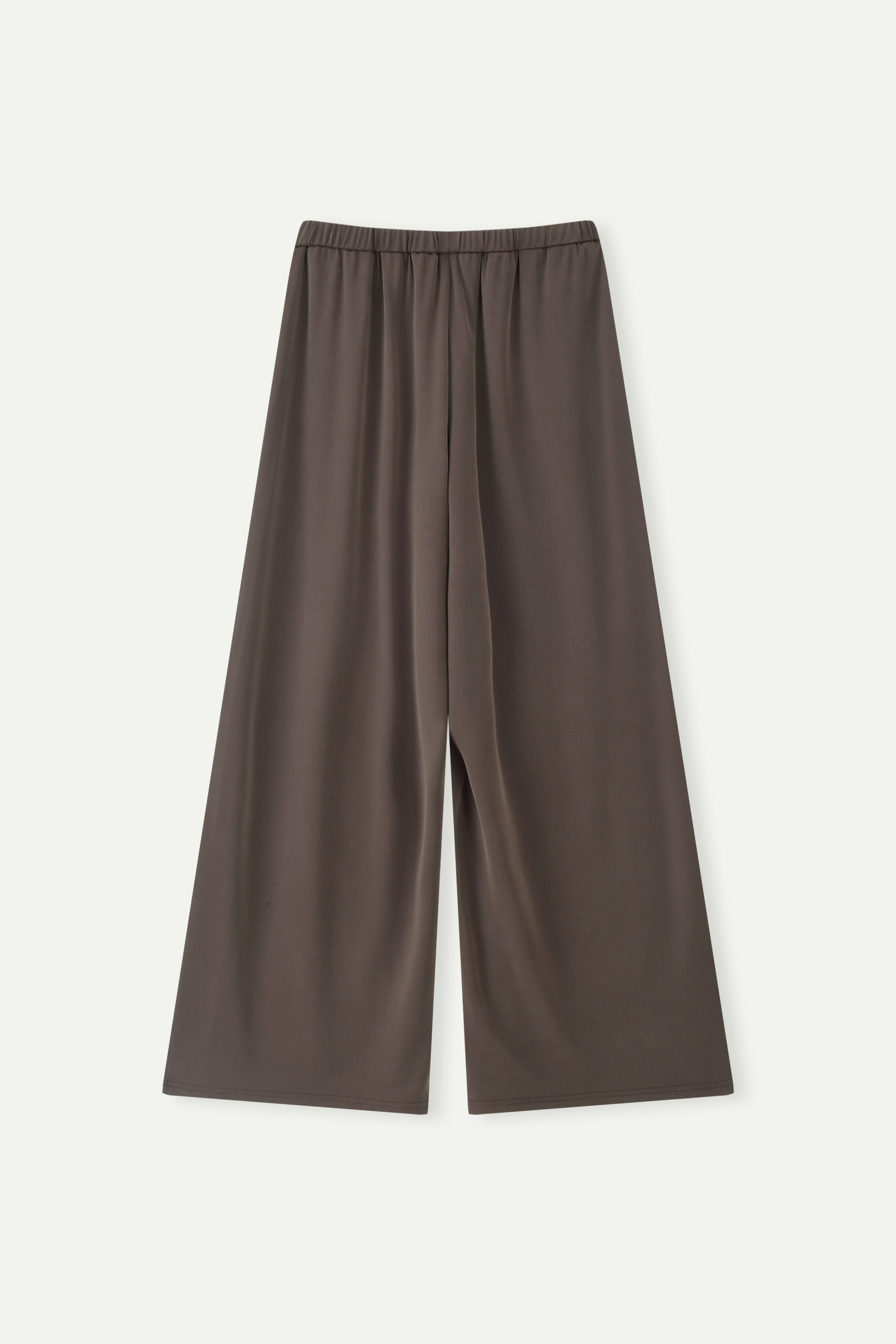 Ribbed Knit Elastic Waist Wide-Leg Pants