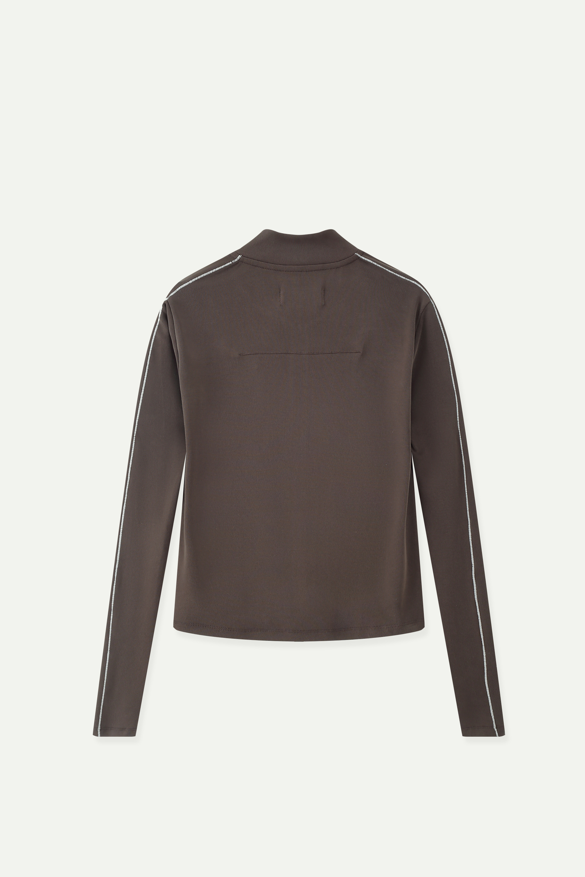 Contrast Piping Baseball Collar Zip-Up Top