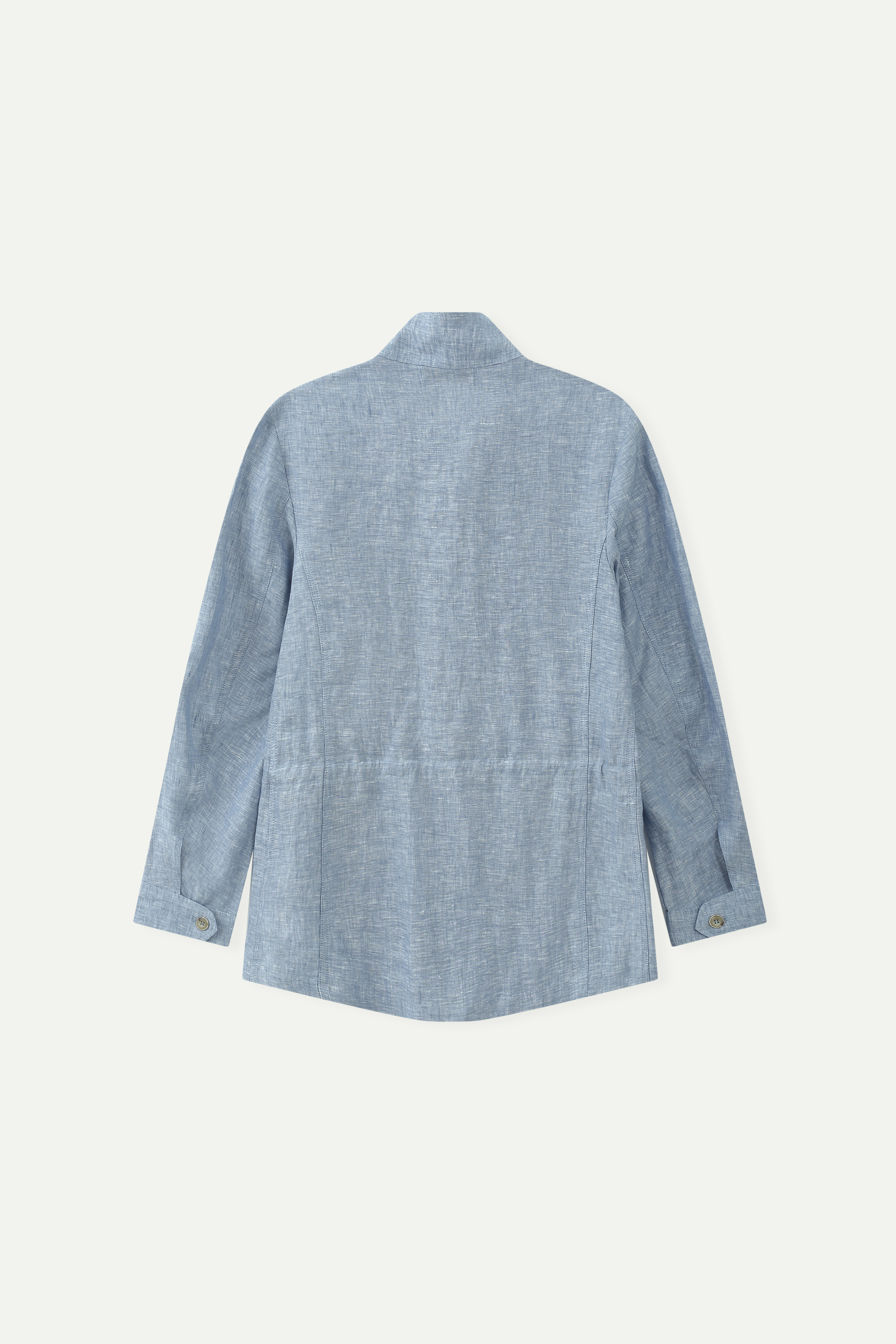 Linen Stand Collar Safari Jacket