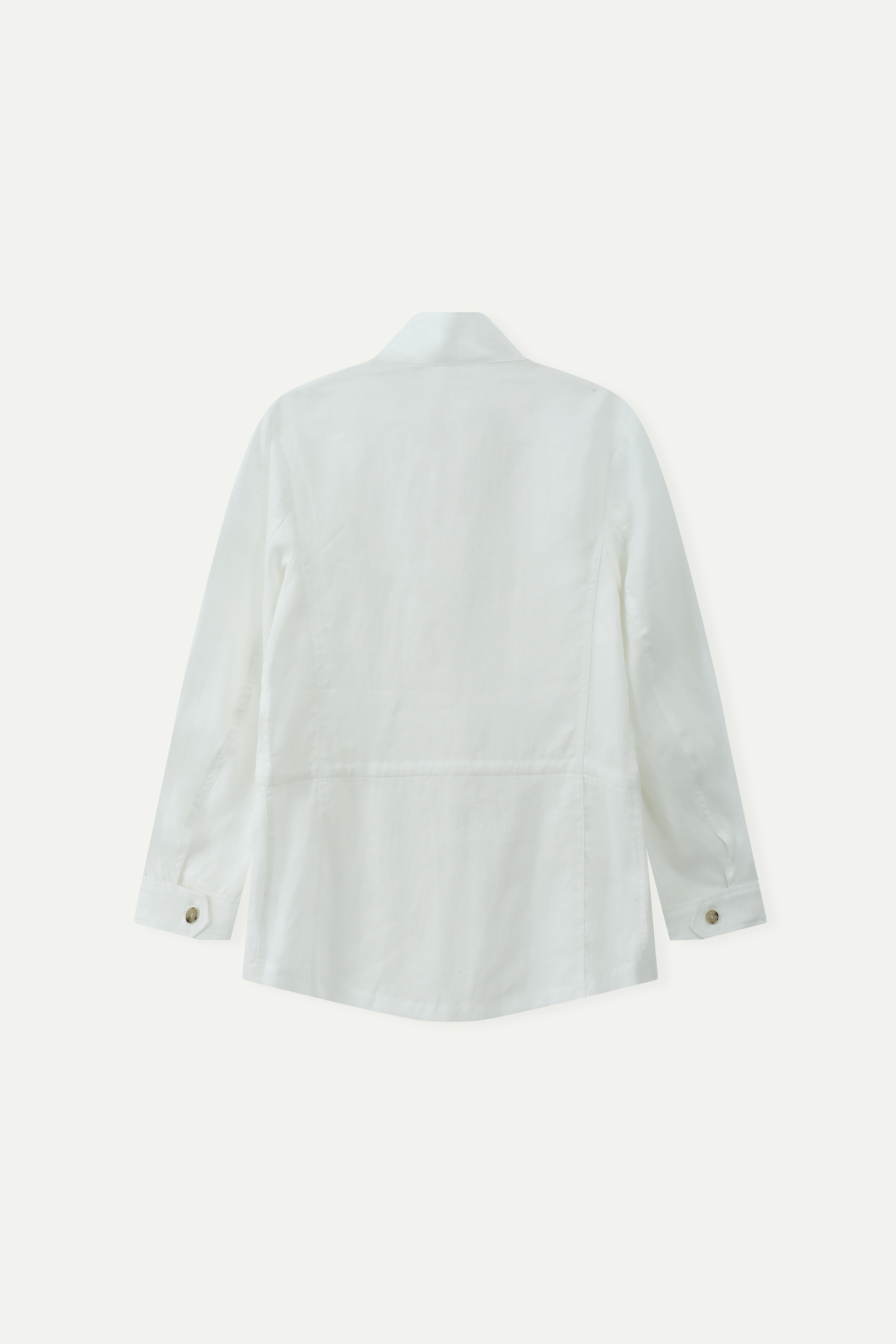 Linen Stand Collar Safari Jacket