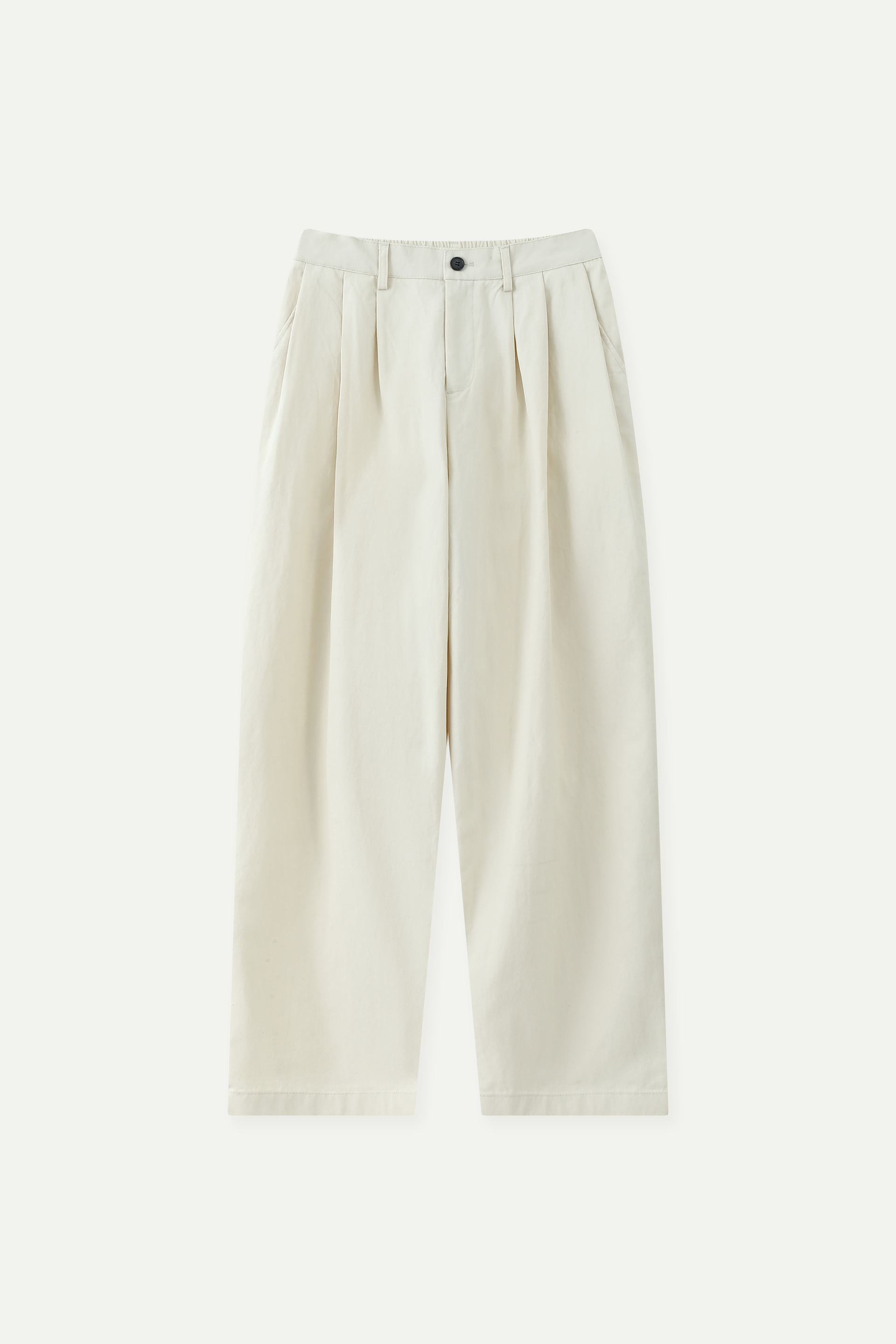 Elasticated Waist Pleated Wide-Leg Trousers