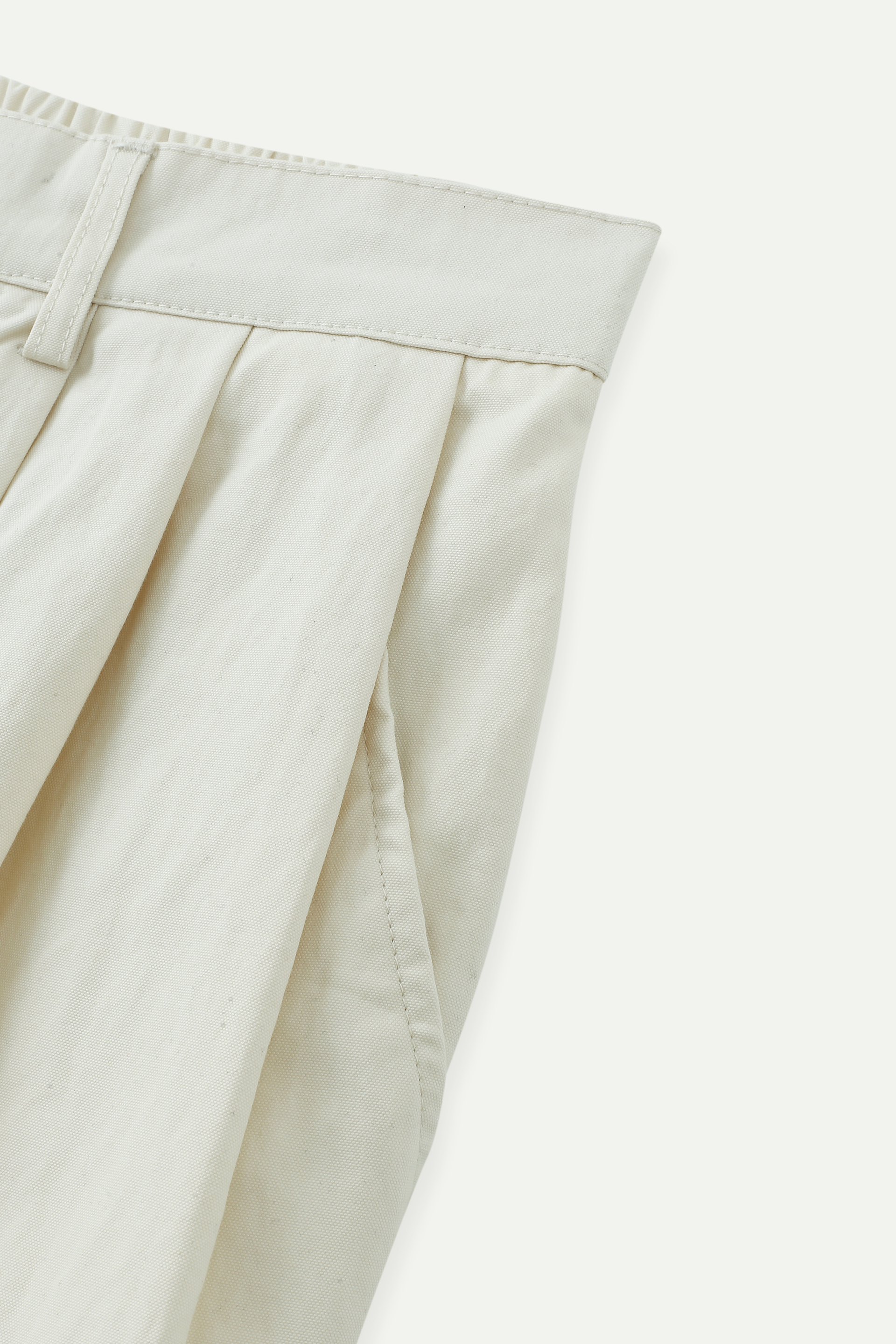 Elasticated Waist Pleated Wide-Leg Trousers