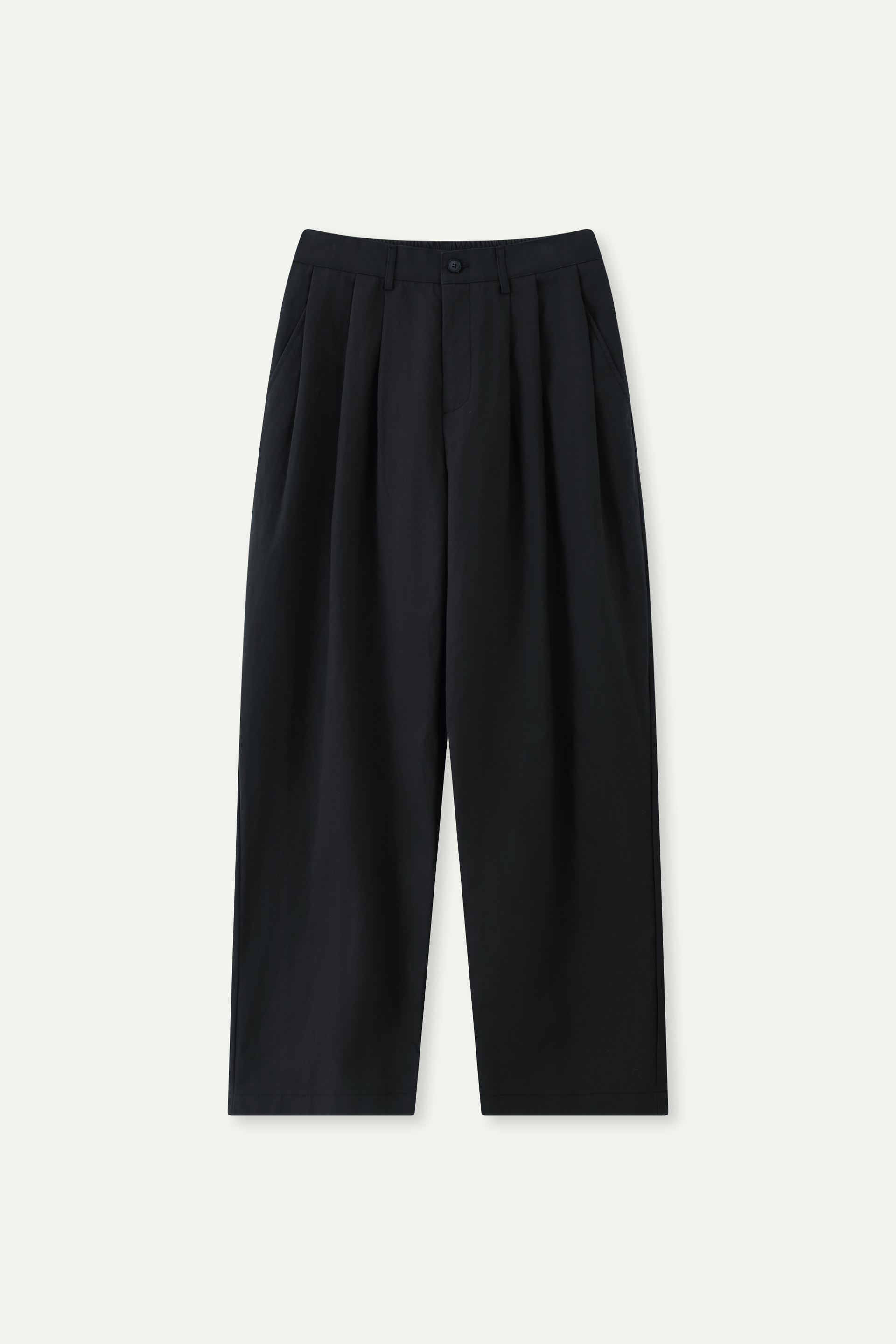 Elasticated Waist Pleated Wide-Leg Trousers