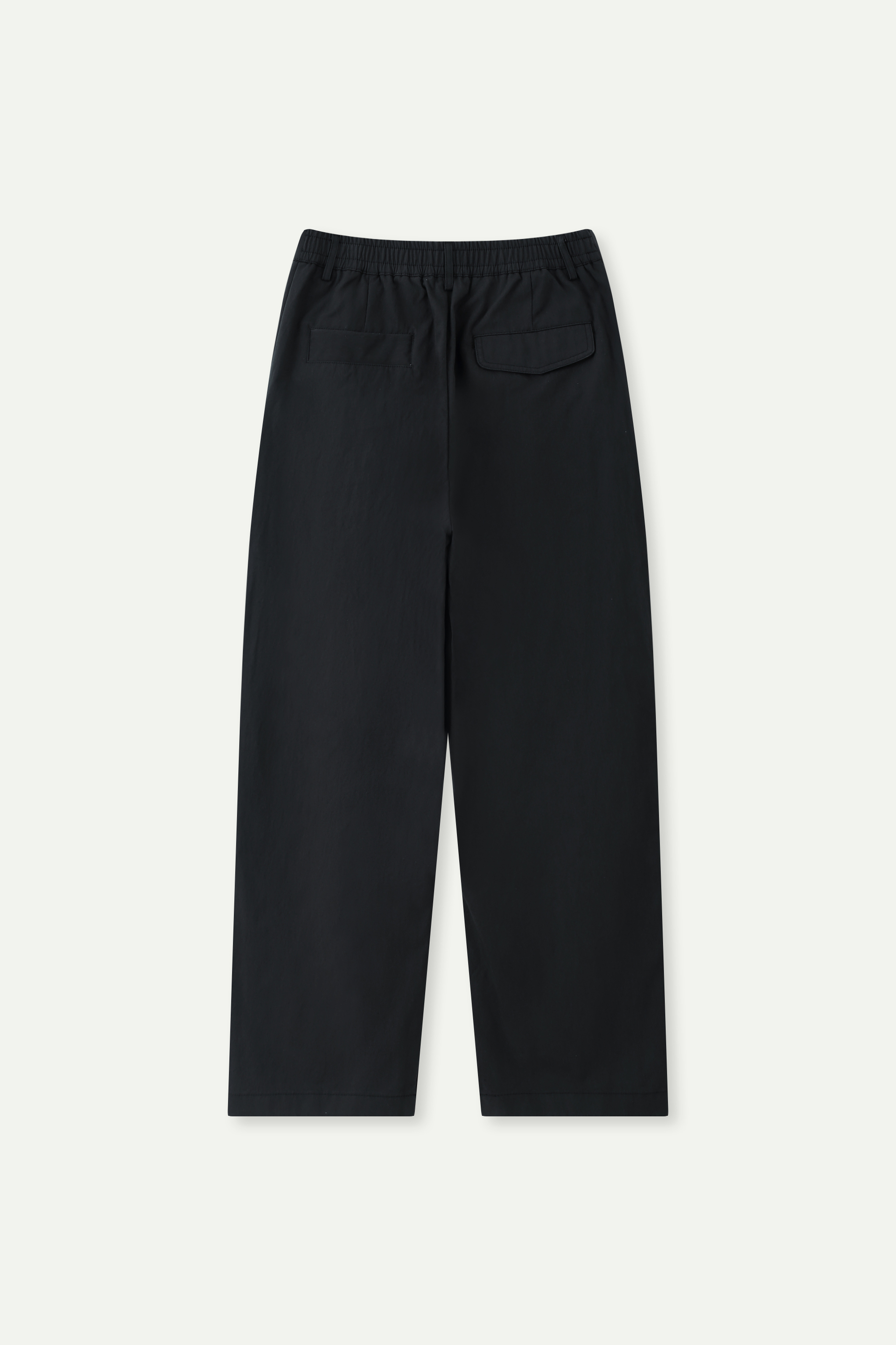 Elasticated Waist Pleated Wide-Leg Trousers