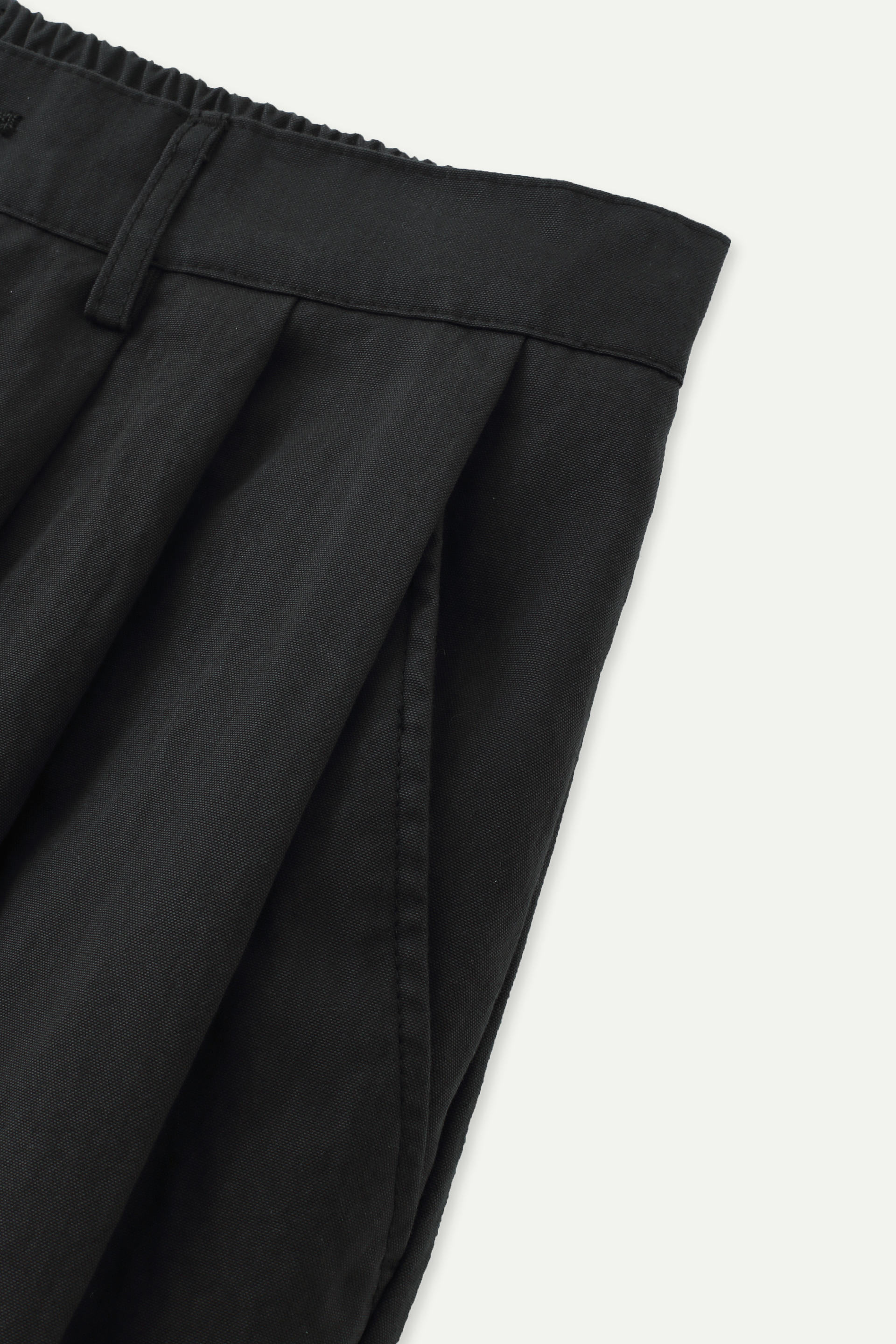 Elasticated Waist Pleated Wide-Leg Trousers