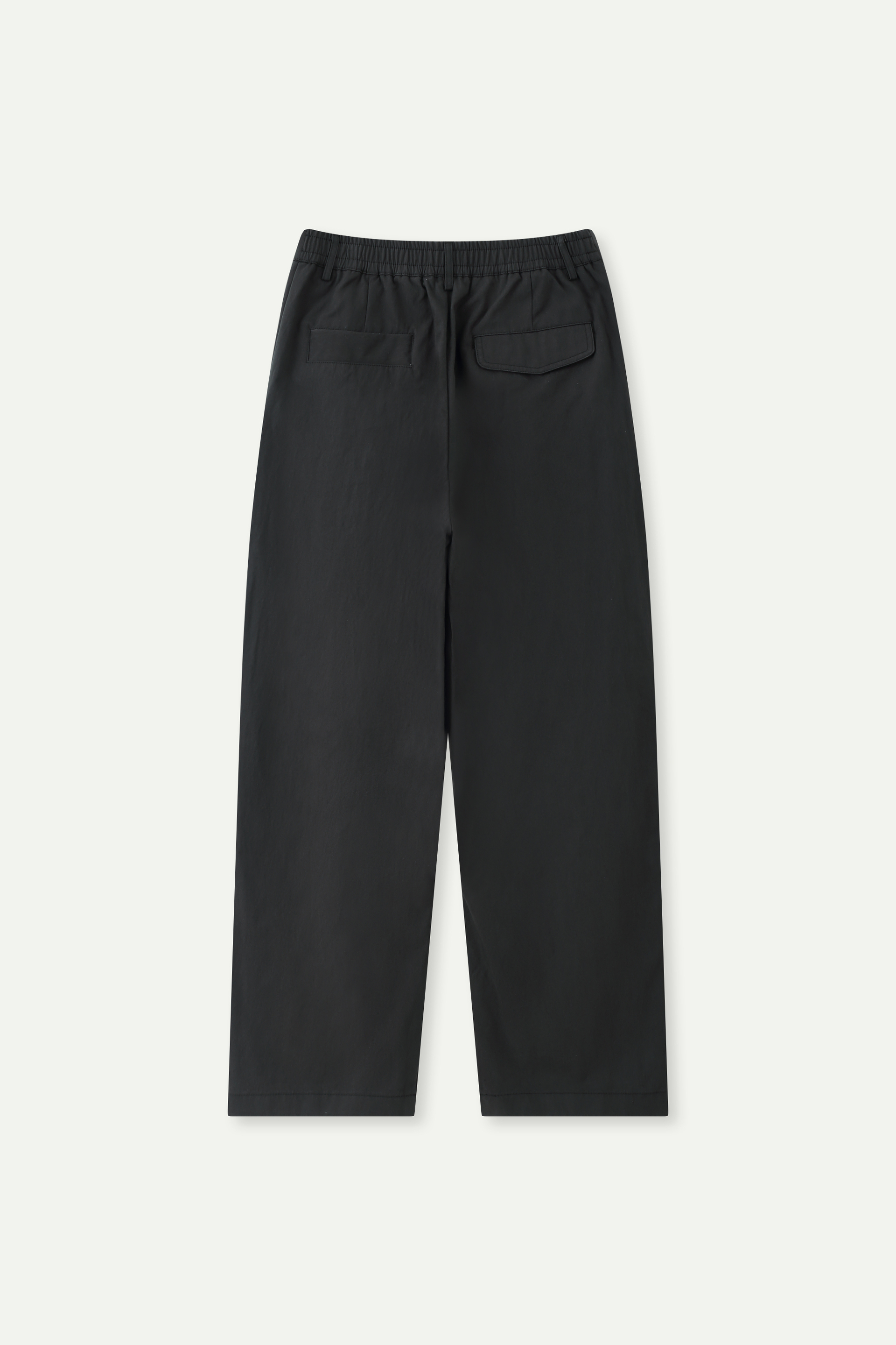 Elasticated Waist Pleated Wide-Leg Trousers